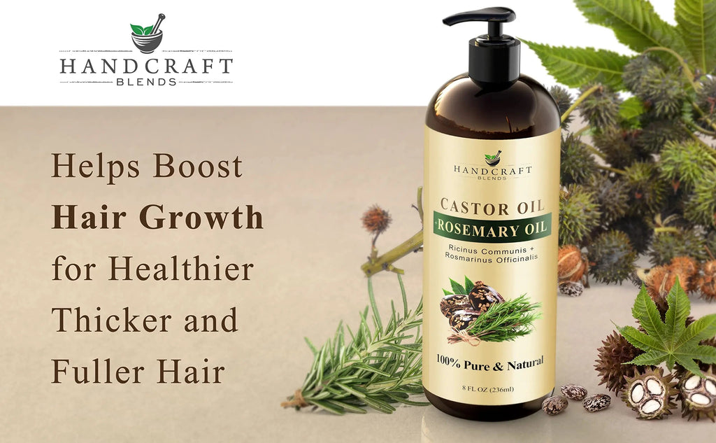 Handcraft Blends Castor Oil with Rosemary Oil for Hair Growth, Eyelashes, Eyebrows Handcraft Blends Au supplements