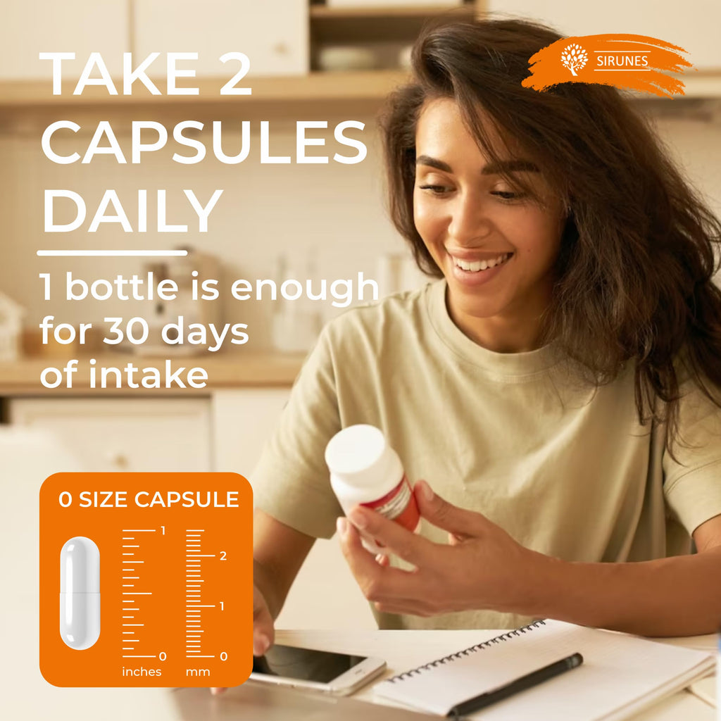SIRUNES Fish Collagen Peptides Capsules – 100 Capsules | Fish Collagen Peptides | Supports Hair, Skin, Nails, Joints & Bones
