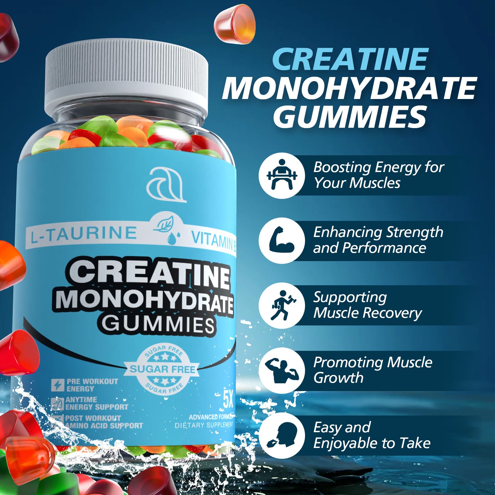 DRZIHOOCH Creatine Gummies for Women & Men - Creatine Monohydrate Gummies Tasty Chewable Supplement, Muscle Support & Energy Boost (2 Pack) DRZIHOOCH Au supplements