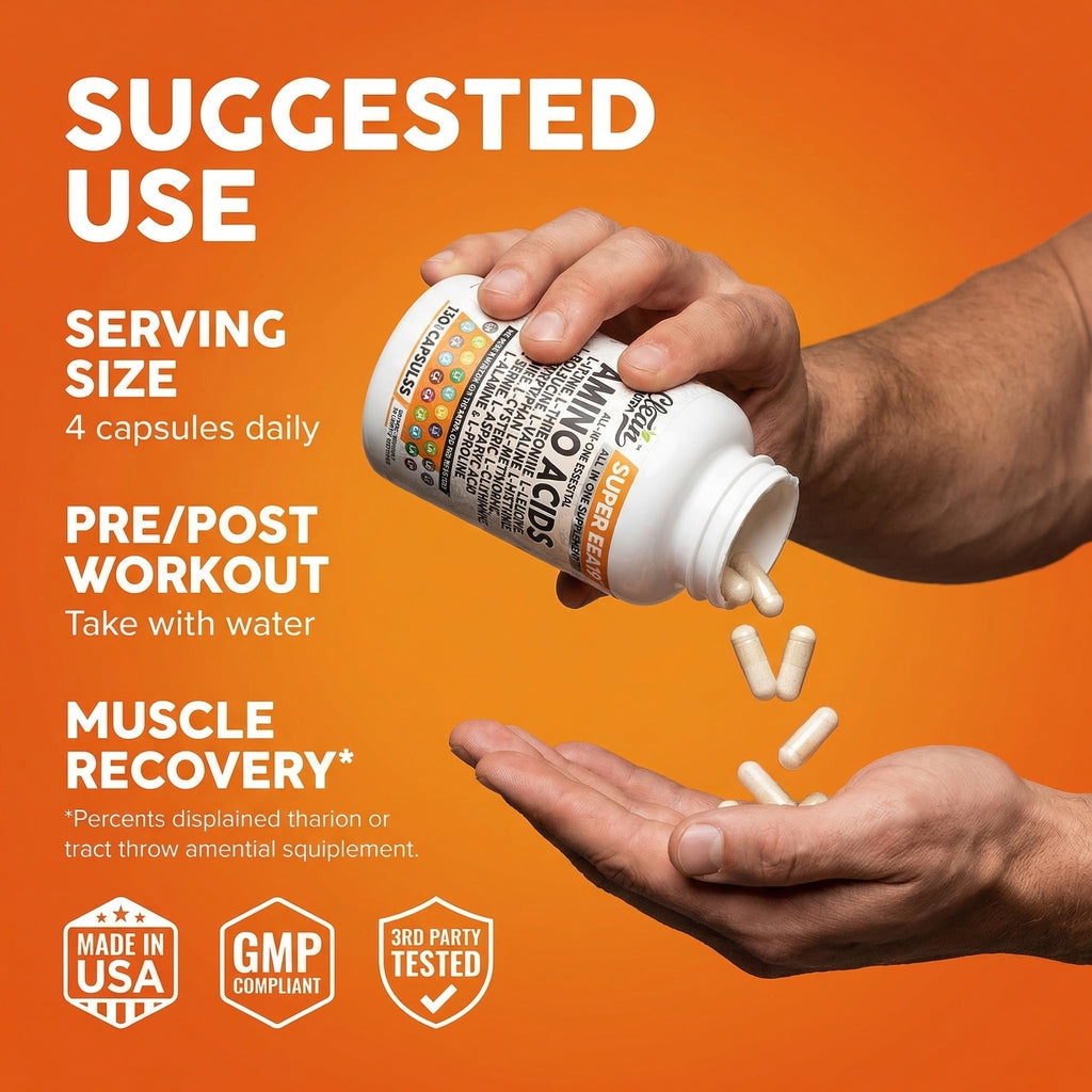 Clean Nutraceuticals Amino Acids Supplement L-Lysine, L-Threonine, L-Leucine, Isoleucine, Valine, L-Histidine, L-Tryptophan, L-Methionine, L-Arginine, L-Cysteine,