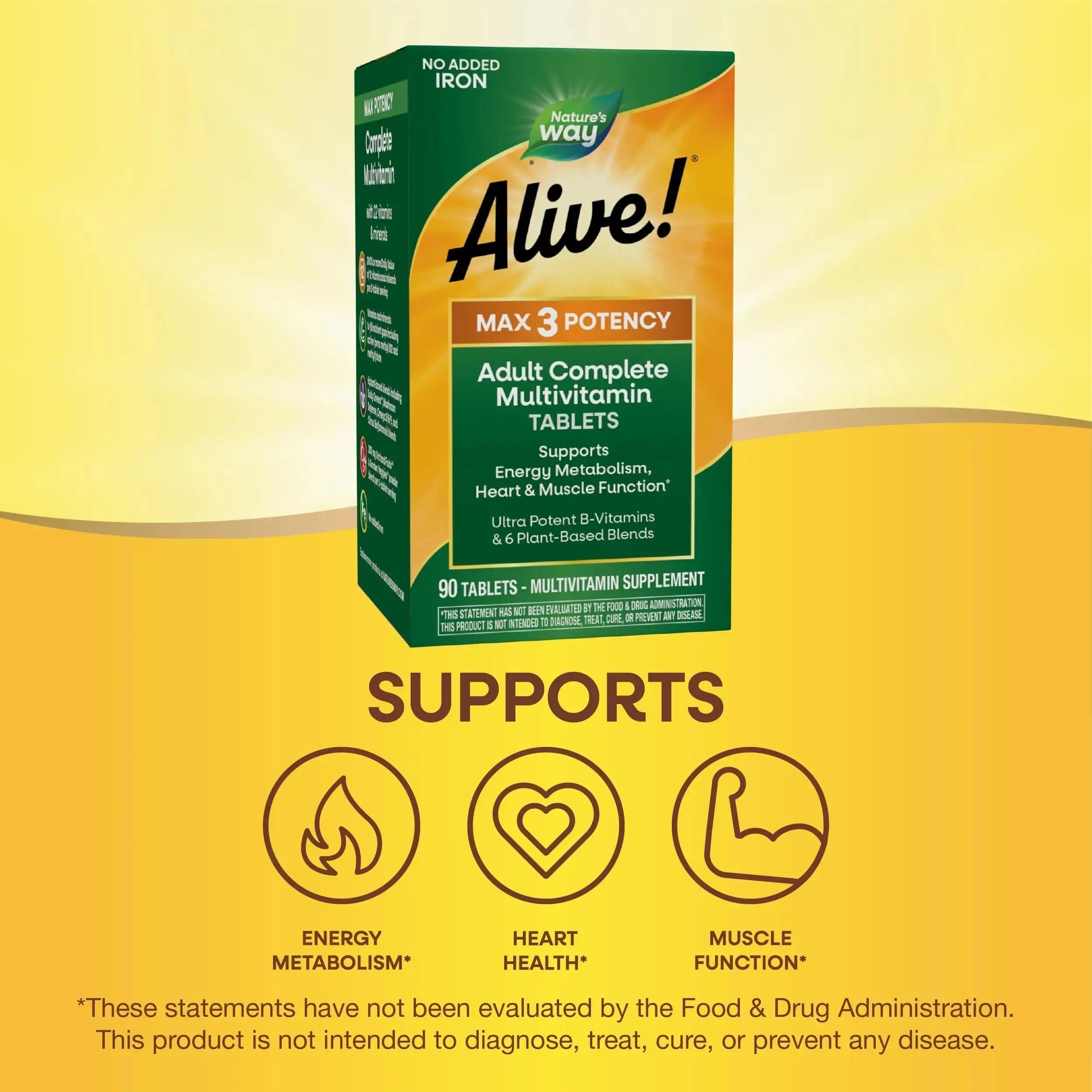 Nature's Way Alive! Max3 Potency Adult Complete Multivitamin, High Potency B-Vitamins to Support Energy Metabolism Nature's Way Au supplements
