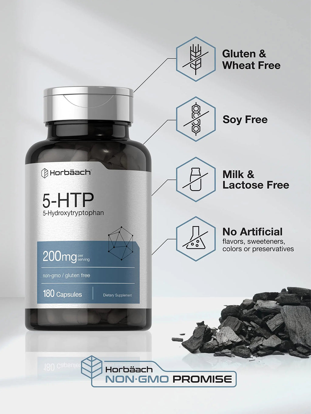 5HTP 200mg Capsules | 180 Capsules | Griffonia Simplicifolia | 5HTP Extra Strength Supple Horbäach Au supplements