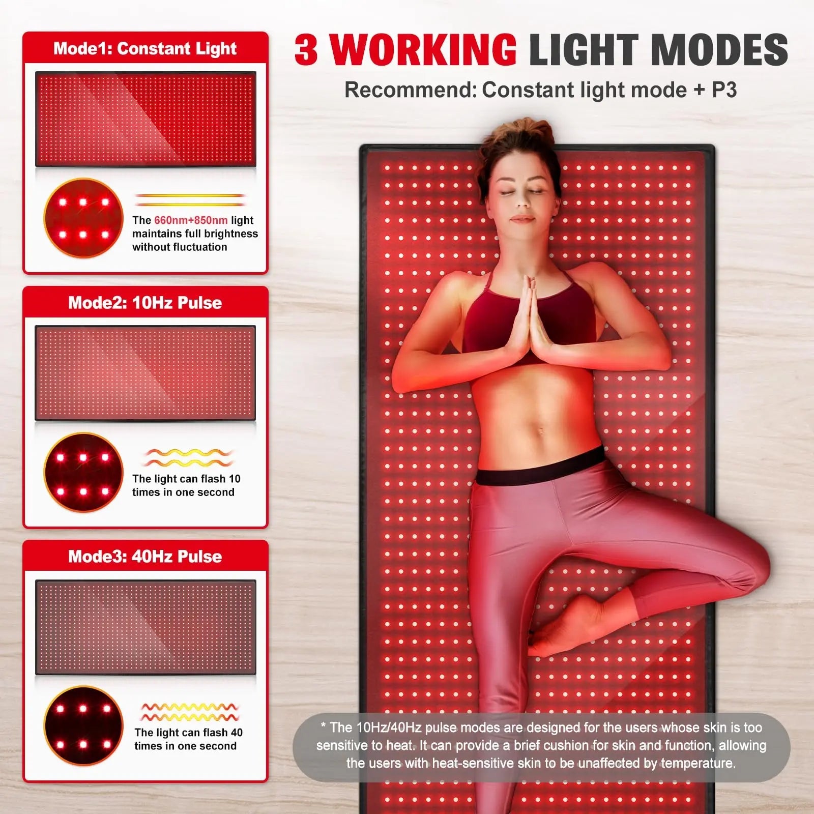 Red Light Therapy Mat for Body, 71"x 31" Red Light Therapy Blanket Red Near Infrared 660nm 850nm GMOWNW Au supplements