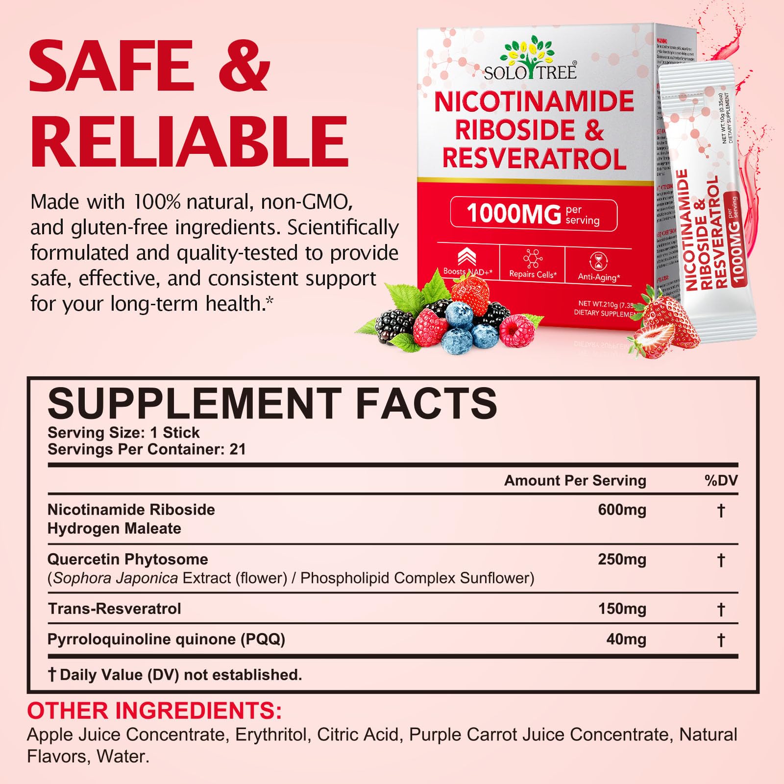NAD+ Supplement 1000mg Liquid Packets 21pcs, Nicotinamide Riboside Resveratrol, NAD Supplements for Women Men, Anti-Aging, Repairs Cells, Support Natural Vitality Nyloriaine Au supplements