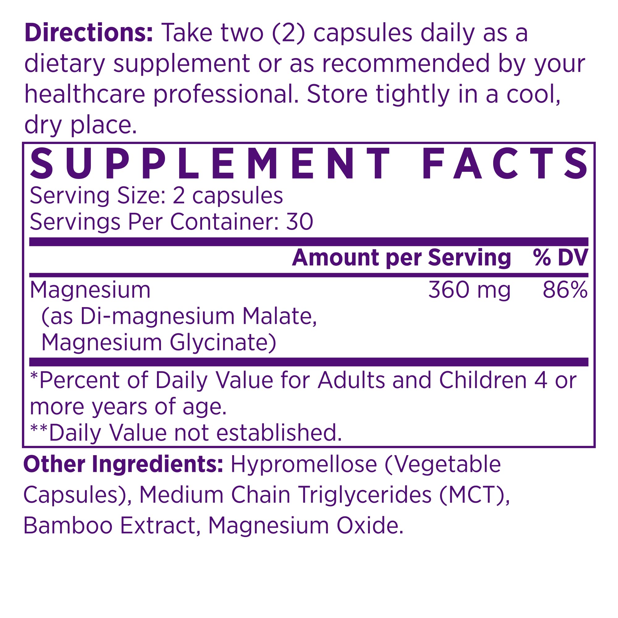 NAOMI Mighty Mg Magnesium Glycinate & Malate Complex 360mg, High Absorption Formula, Elemental Magnesium Supports Heart Health, Strong Bones, Better Sleep, Gluten-Free, Non-GMO, Vegan, 60 Veggie Caps NAOMI Au supplements