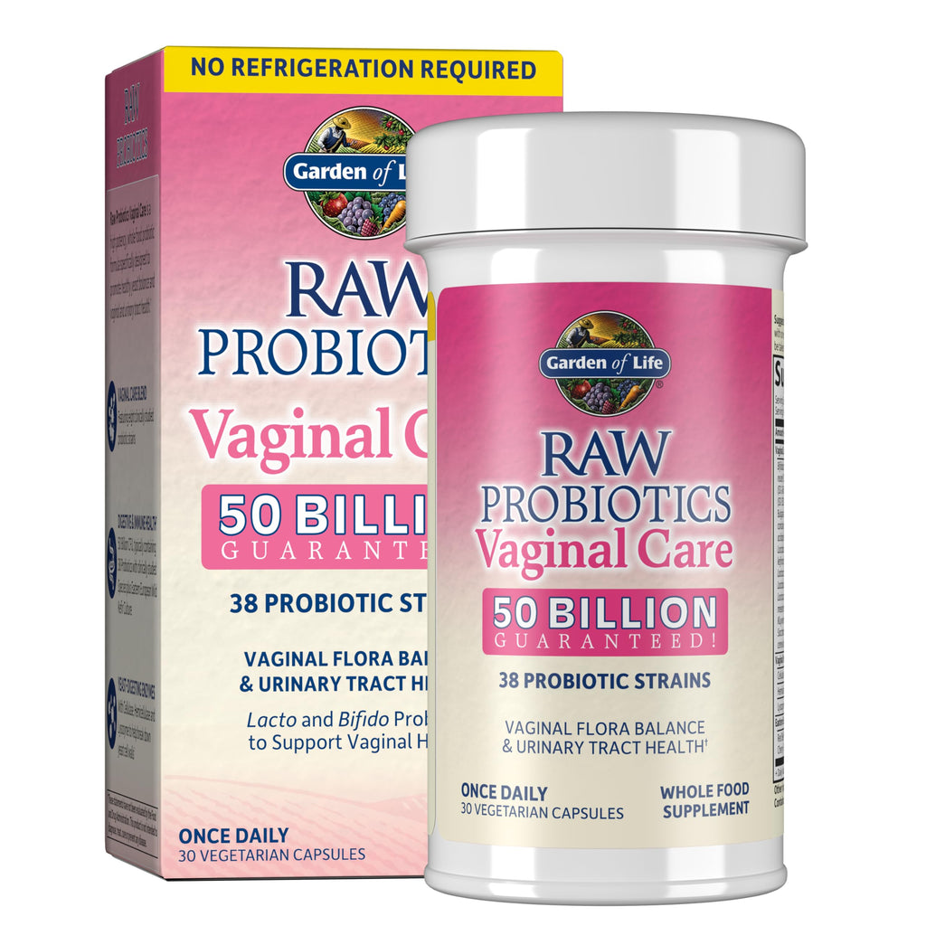 Garden of Life Raw Probiotics Vaginal Care - 50 Billion CFU - 38 Probiotic Strains - Supports Vaginal & Urinary Tract Health - Shelf Stable - 30 Vegetarian Capsules Garden of Life Au supplements