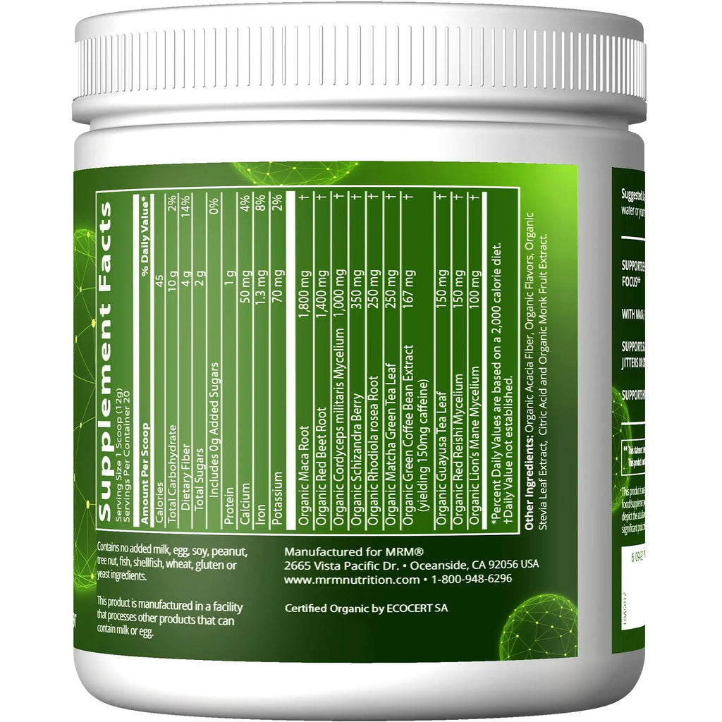 MRM Nutrition Organic Pre-Workout Powder | Black Cherry Flavored | Superfoods MRM Au supplements
