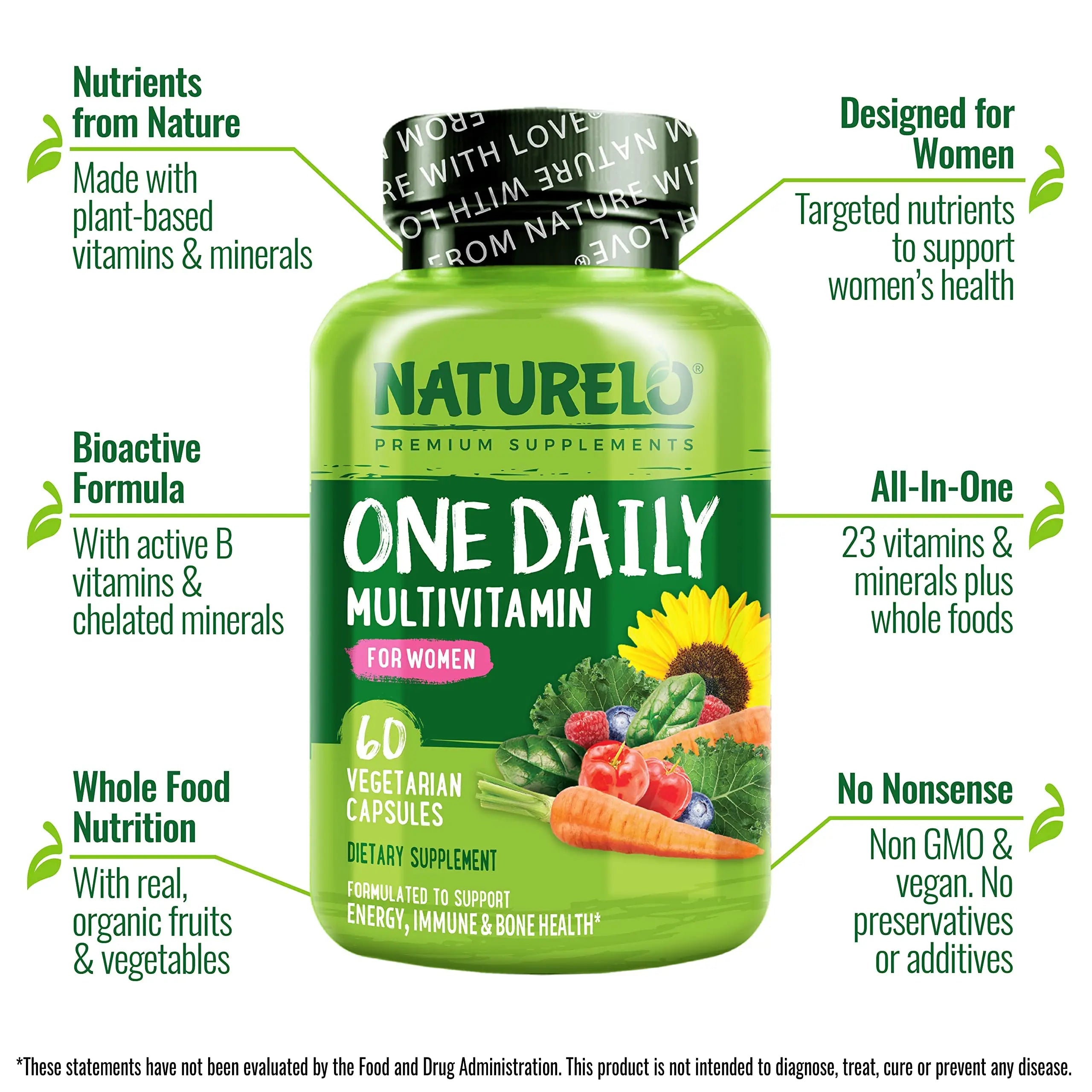 NATURELO One Daily Multivitamin for Women - Energy Support - Whole Food Supplement NATURELO Au supplements