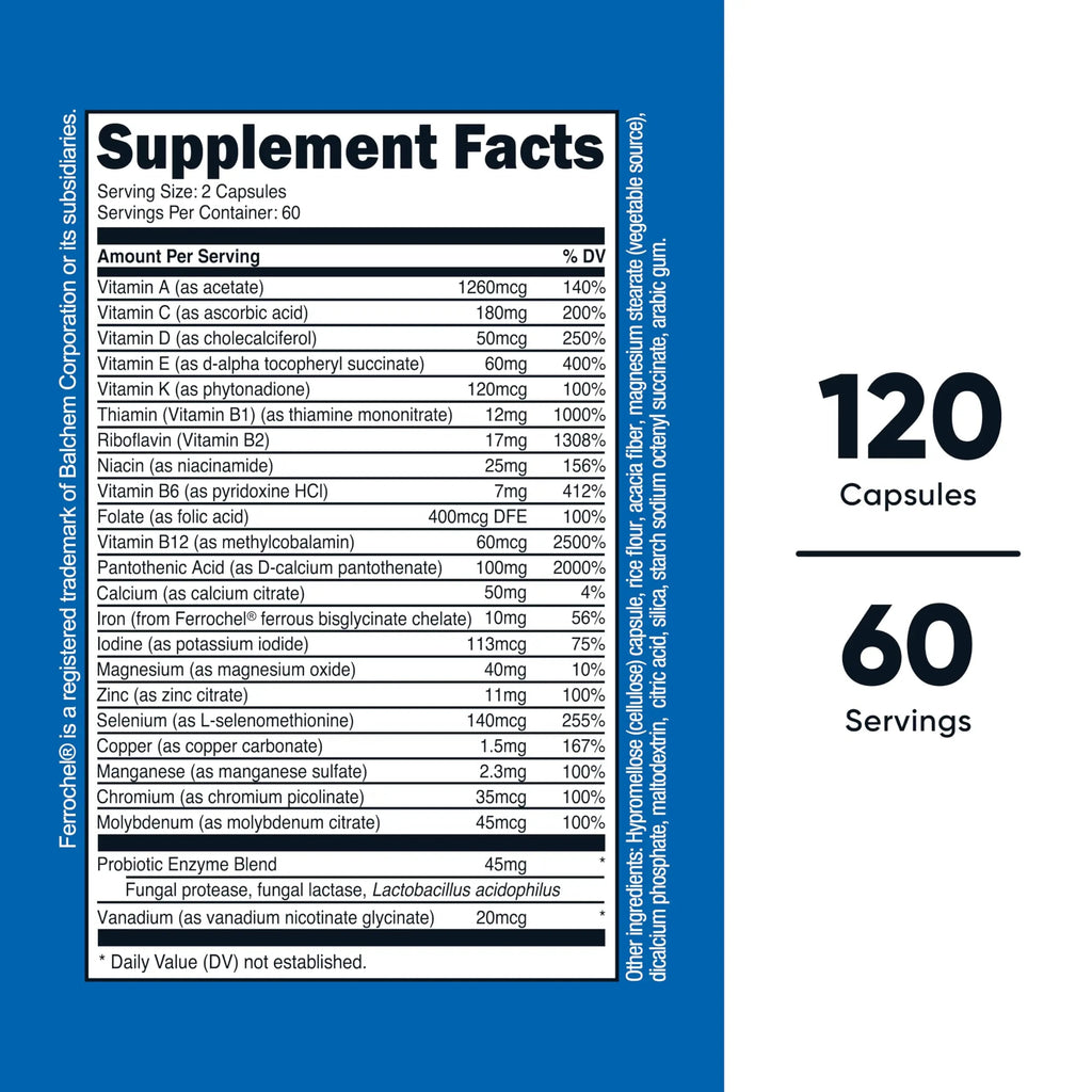 Nutricost Multivitamin with Probiotics 120 Vegetarian Capsules - Packed with Vitamins & Minerals Nutricost Au supplements
