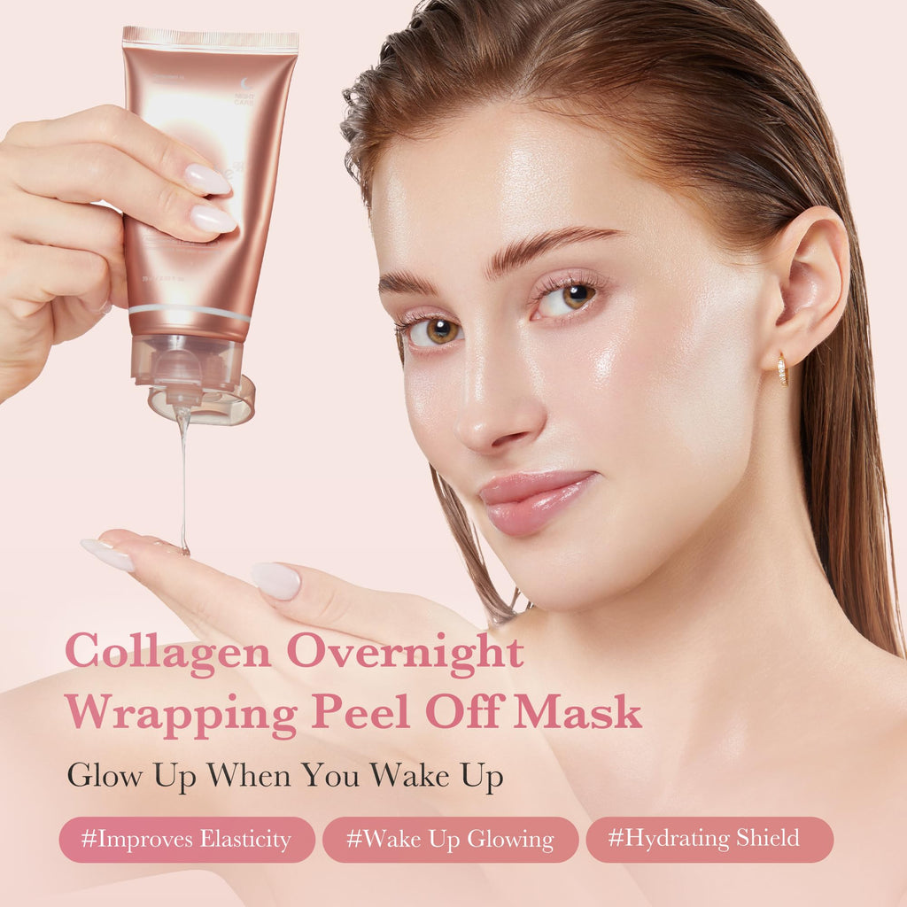 medicube Wrapping Mask Collagen Overnight Peel Off Facial Mask | Elasticity & Hydration Care, Reduces Sagging & Dullness