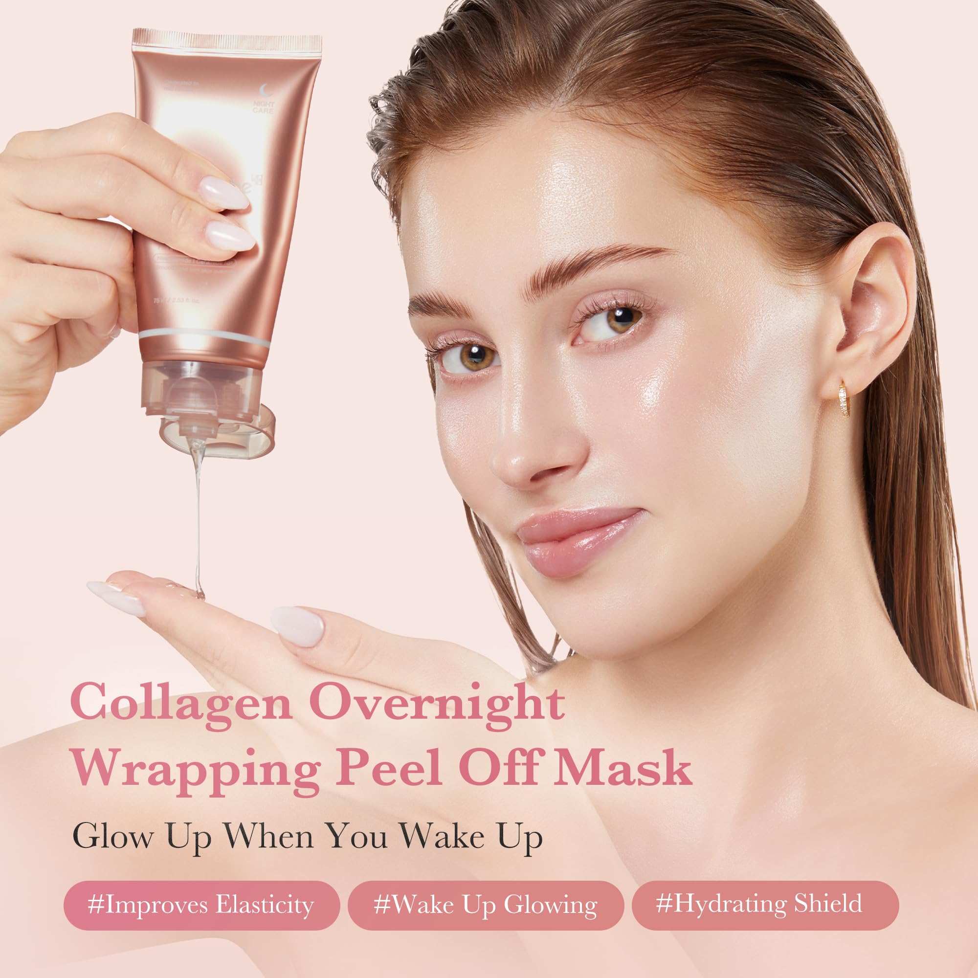 medicube Wrapping Mask Collagen Overnight Peel Off Facial Mask | Elasticity & Hydration Care, Reduces Sagging & Dullness