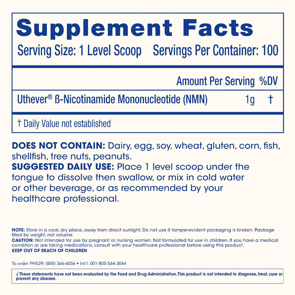 ProHealth NMN Pro Powder (100 Grams) Clinically Studied Uthever® NMN. NAD+ Precursor for Cellular Energy, Mitochondrial Support & Healthy Aging. USA Manufactured, Triple Lab-Tested ProHealth Au supplements