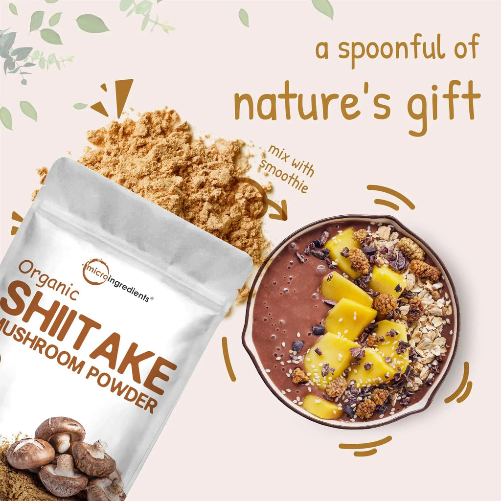 Sustainably US Grown, Organic Shiitake Mushrooms Powder, 8 Ounce Micro Ingredients Au supplements