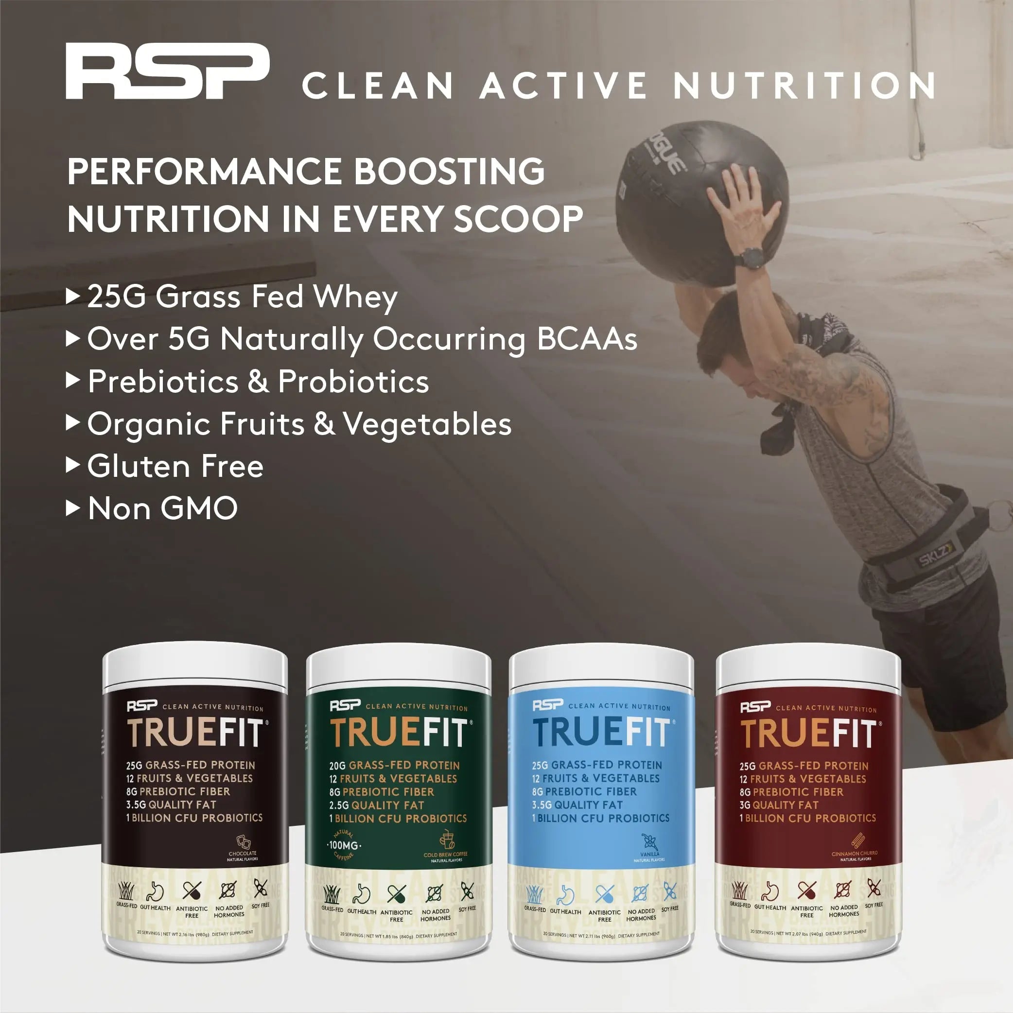 RSP NUTRITION TRUEFIT Protein Powder Meal Replacement Shake, 4.32 LB, Chocolate RSP NUTRITION Au supplements