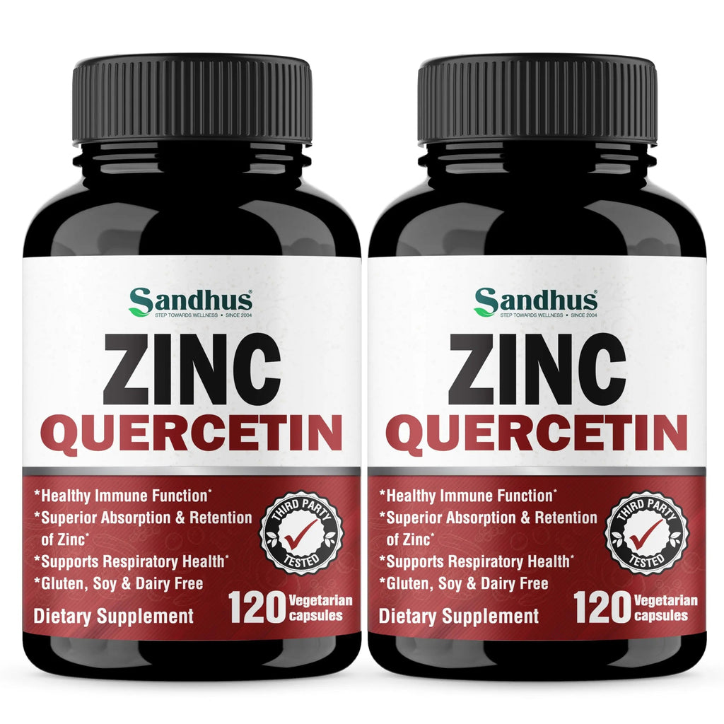 Zinc Quercetin Vegetarian Capsules 120 Ct- (2 Pack) Sandhu's Au supplements