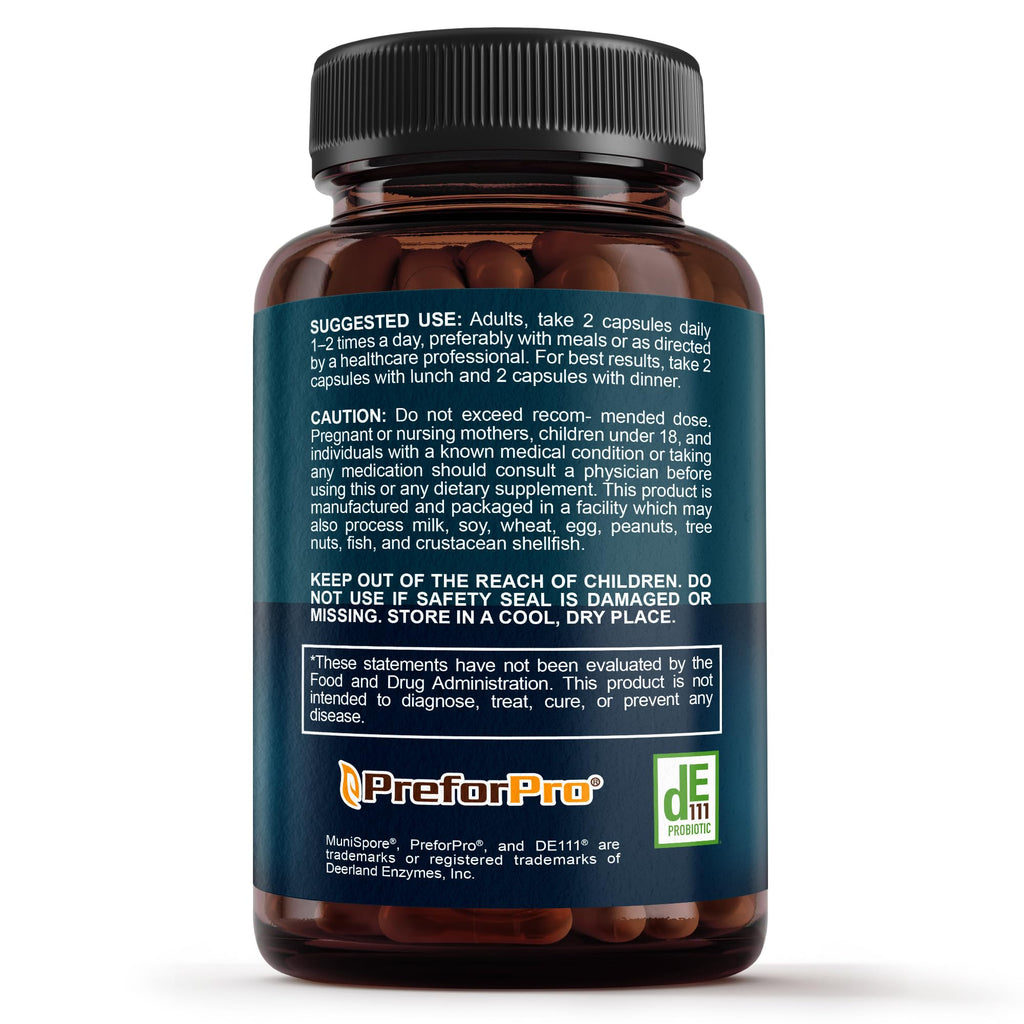 Premium 4-in-1 Probiotic Prebiotic, Postbiotic & Digestive Enzymes for Men & Women – Supports Gut, Digestion & Immunity –Complete Gut Health with Pre, Post
