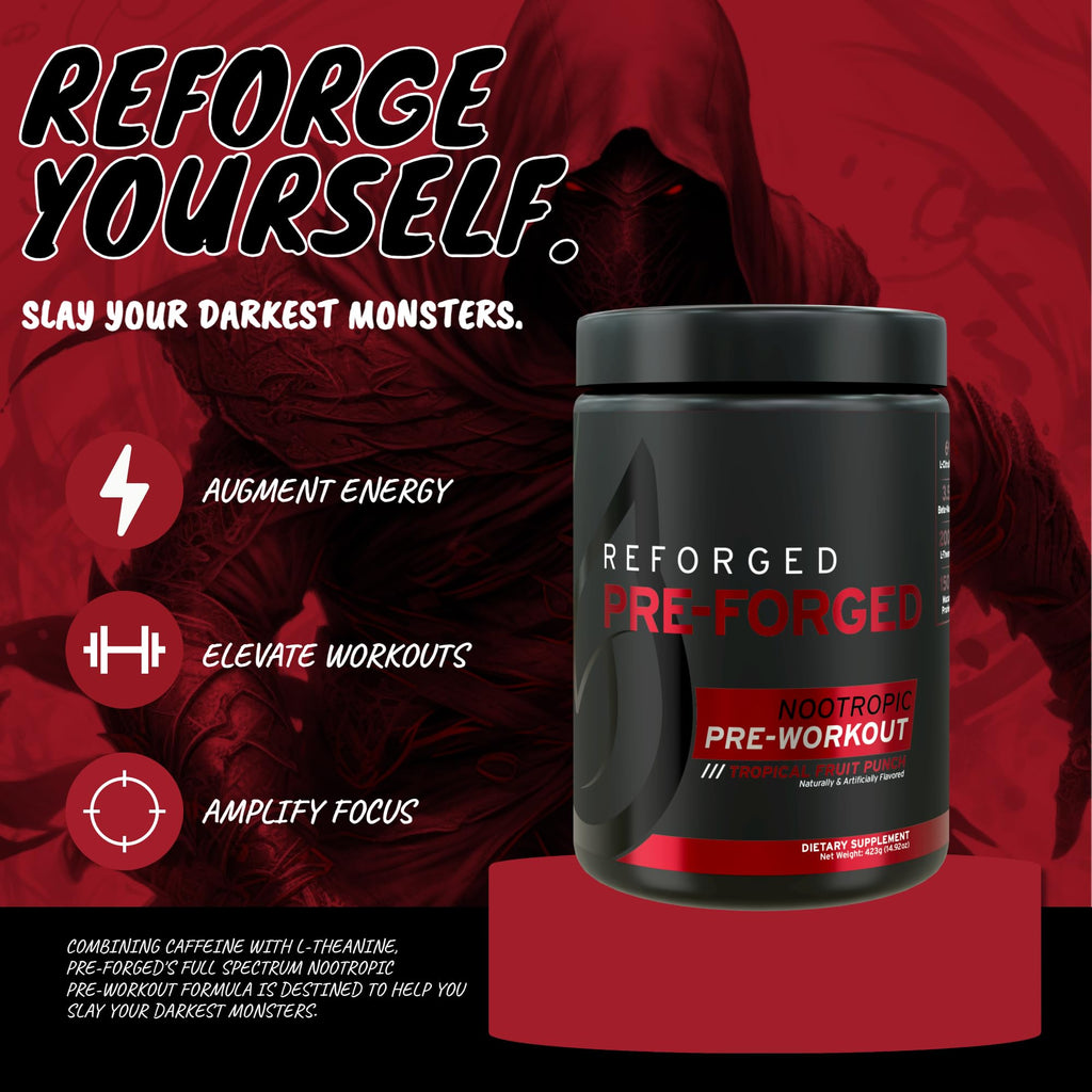 Reforged Pre-Forged L Theanine Pre Workout Powder Drink | Nootropic Nitric Oxide Energy Reforged Au supplements