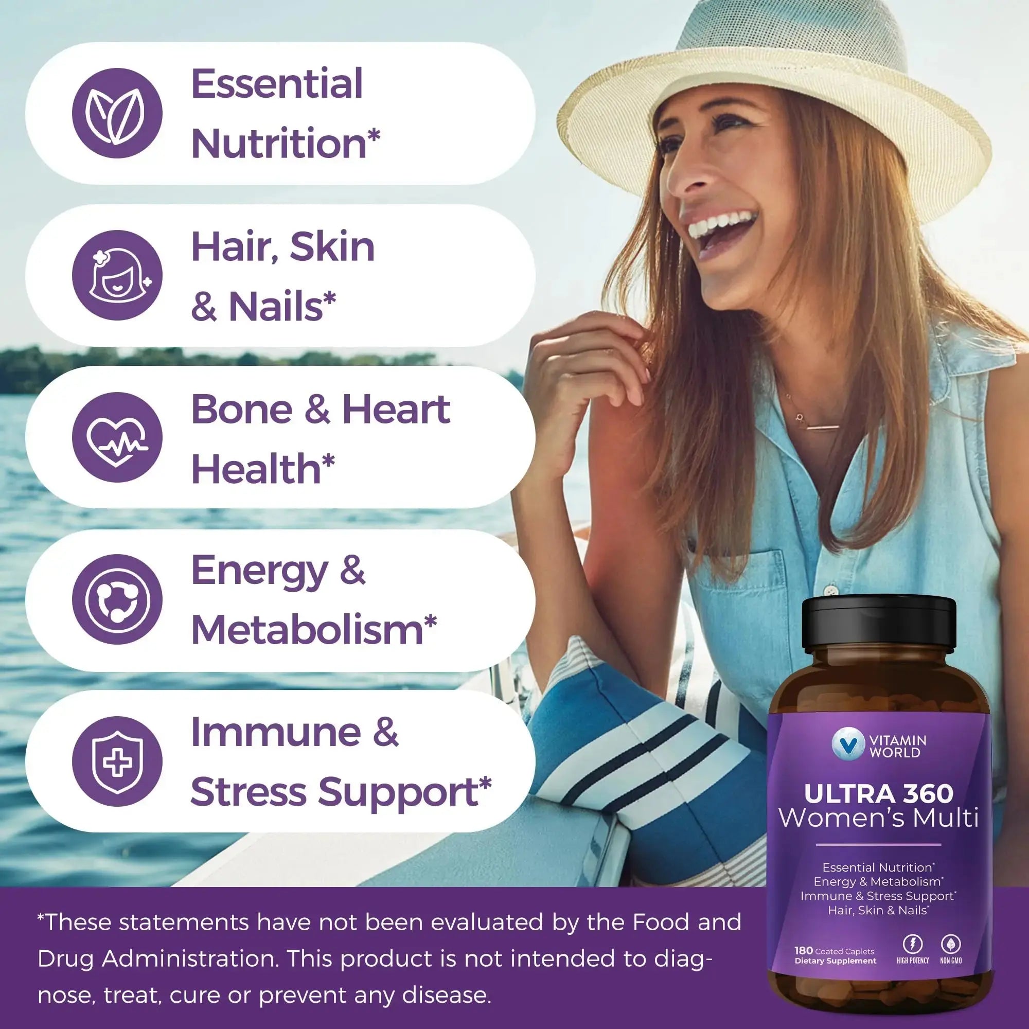 Vitamin World Ultra 360 Multivitamin for Women, Women's Multivitamin with Herbs & Collagen for Hair, Skin & Nails, Supplement with Iron, Vitamin A, B, C, D, E Vitamin World Au supplements