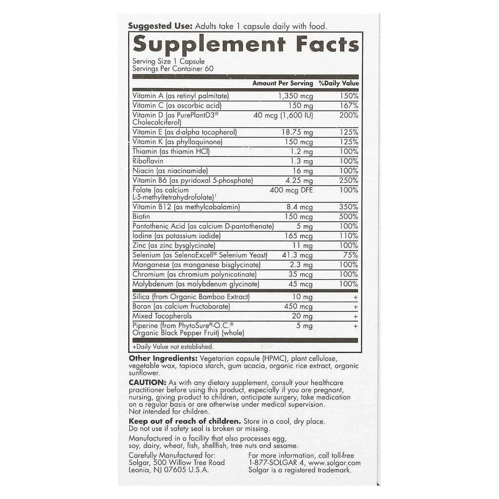 Solgar One Daily Women's Multi 50+ Whole Body Support for Women 50 and Older - Highly Absorbable Heart, Bone & Breast Health Solgar Au supplements