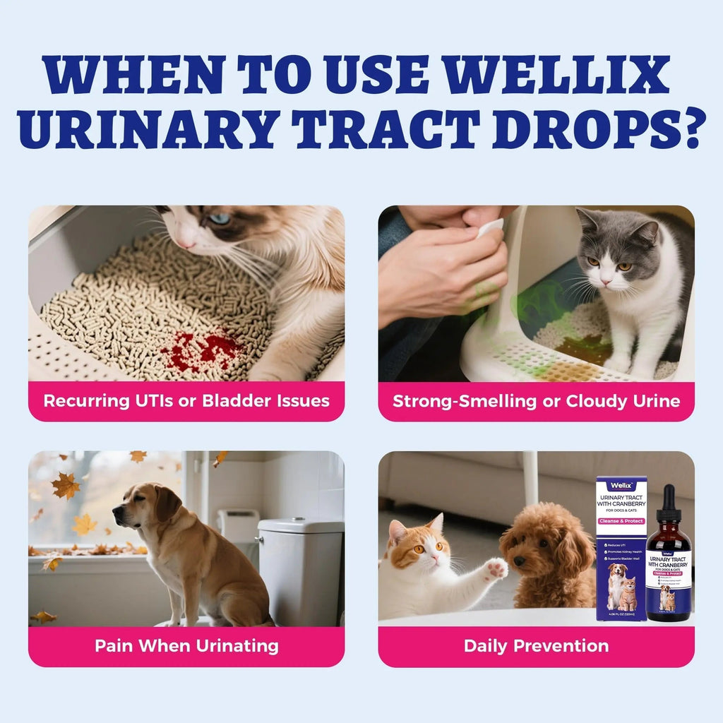 4oz Wellix Natural Cat & Dog UTI Treatment Drops,Cat & Dog Urinary Tract Infection Treatment - Cranberry & D-Mannose for Dogs & Cats - Kidney Health Supplement Wellix Au supplements