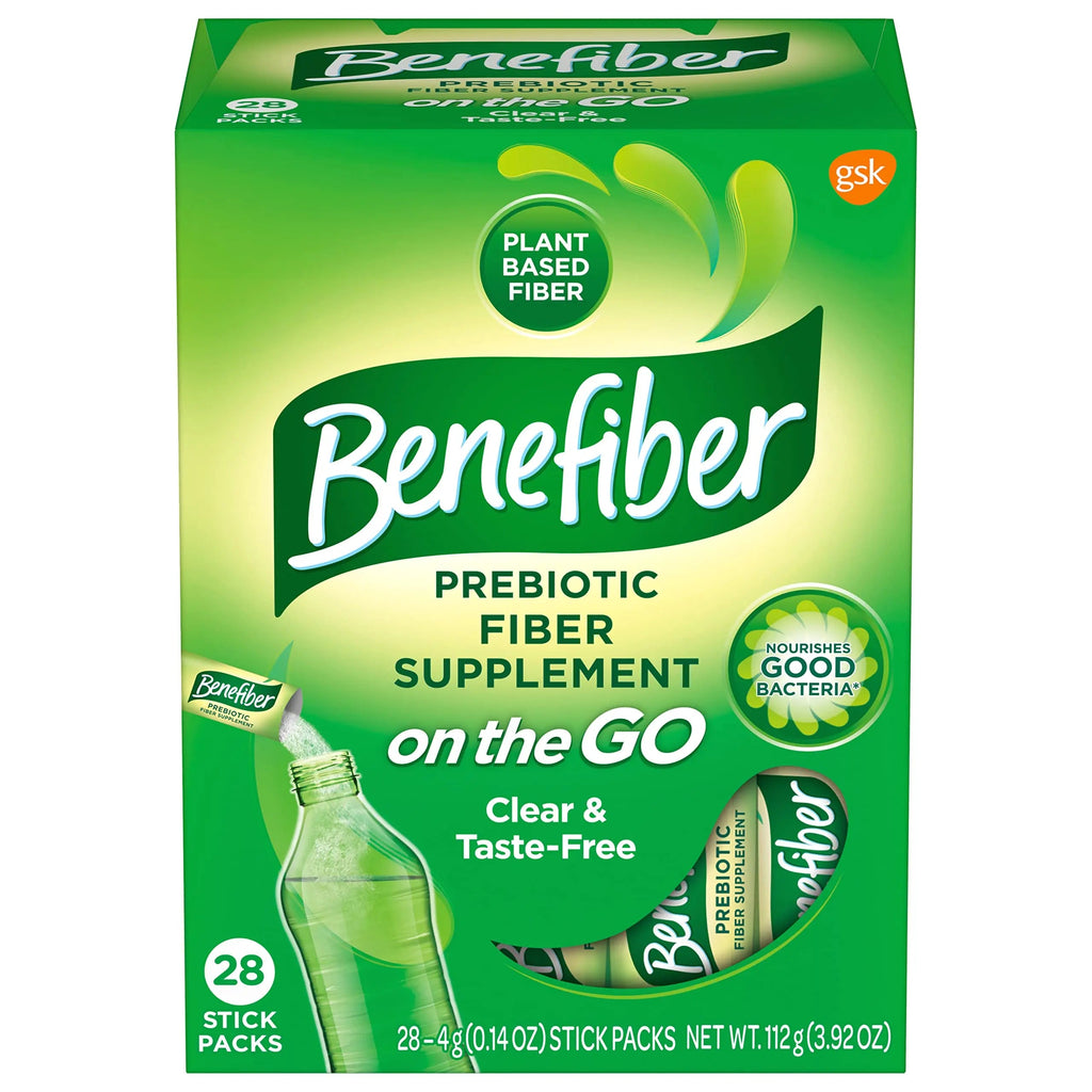 Benefiber On The Go Prebiotic Fiber Supplement Powder for Digestive Health, Daily Fiber, Unflavored - 28 Sticks (3.92 Ounces) Benefiber Au supplements