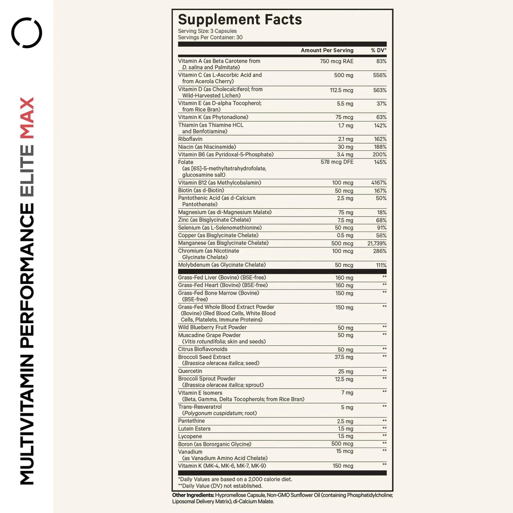 Codeage Multivitamin Performance Elite Max Supplement - Vitamins A, B6, B12, C, D, E, Vitamin K (MK-4, MK-6, MK-7, MK-9), Essential Minerals Codeage Au supplements