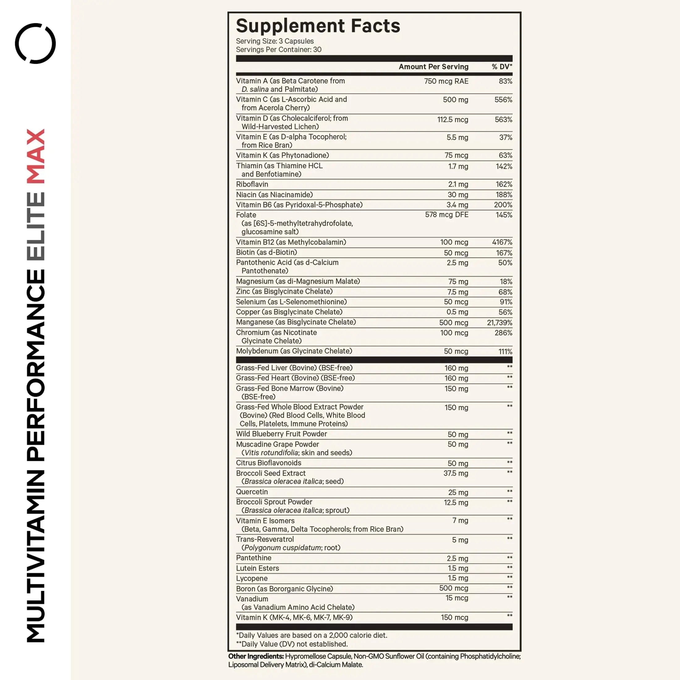 Codeage Multivitamin Performance Elite Max Supplement - Vitamins A, B6, B12, C, D, E, Vitamin K (MK-4, MK-6, MK-7, MK-9), Essential Minerals Codeage Au supplements