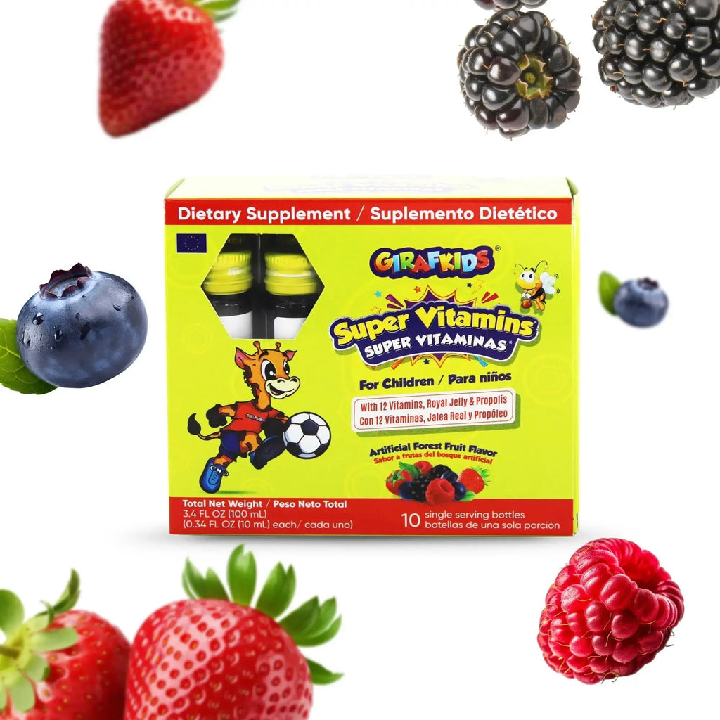 GirafKids Super Vitamins for Kids with Royal Jelly and Propolis, 10 multivitamin servings - Wellness Formula Vitamin C, B Complex, D3, E & Folic Acid PHARMADEL Au supplements