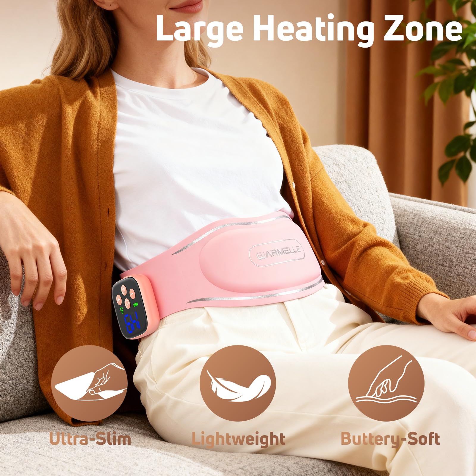 Heating Pad for Period Cramps, Portable Heating Pad for Back - Instant Soothing Menstrual Cramp Relief, Cordless Heating Pads Rechargeable with 5000mAh Battery, 6 Heat Settings, 10-99 Mins Timer WARMELLE Au supplements