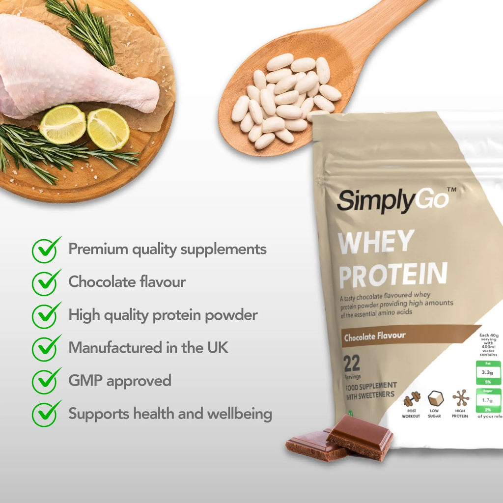 SimplyGo Whey Protein 900g Chocolate Flavour Simply Supplements Au supplements