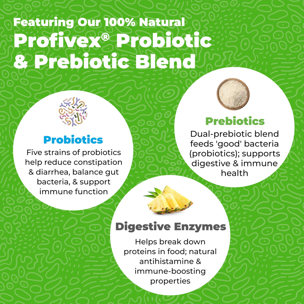 Vetnique Glandex Daily Probiotics for Dogs with Prebiotics to Support Gut Health with Fiber and Digestive Enzymes, Dog Probiotic Chews or Powders (30ct Chews, Bacon Chews) Vetnique Au supplements