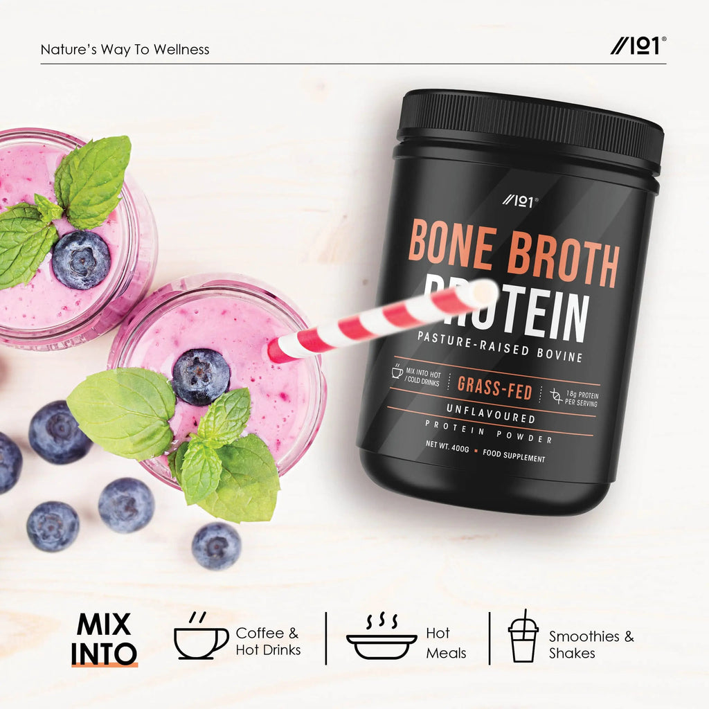 Bone Broth Beef Protein Powder - 400g - Unflavoured - 100% Grass-Fed & Pasture Raised Beef ALPHA01 Au supplements
