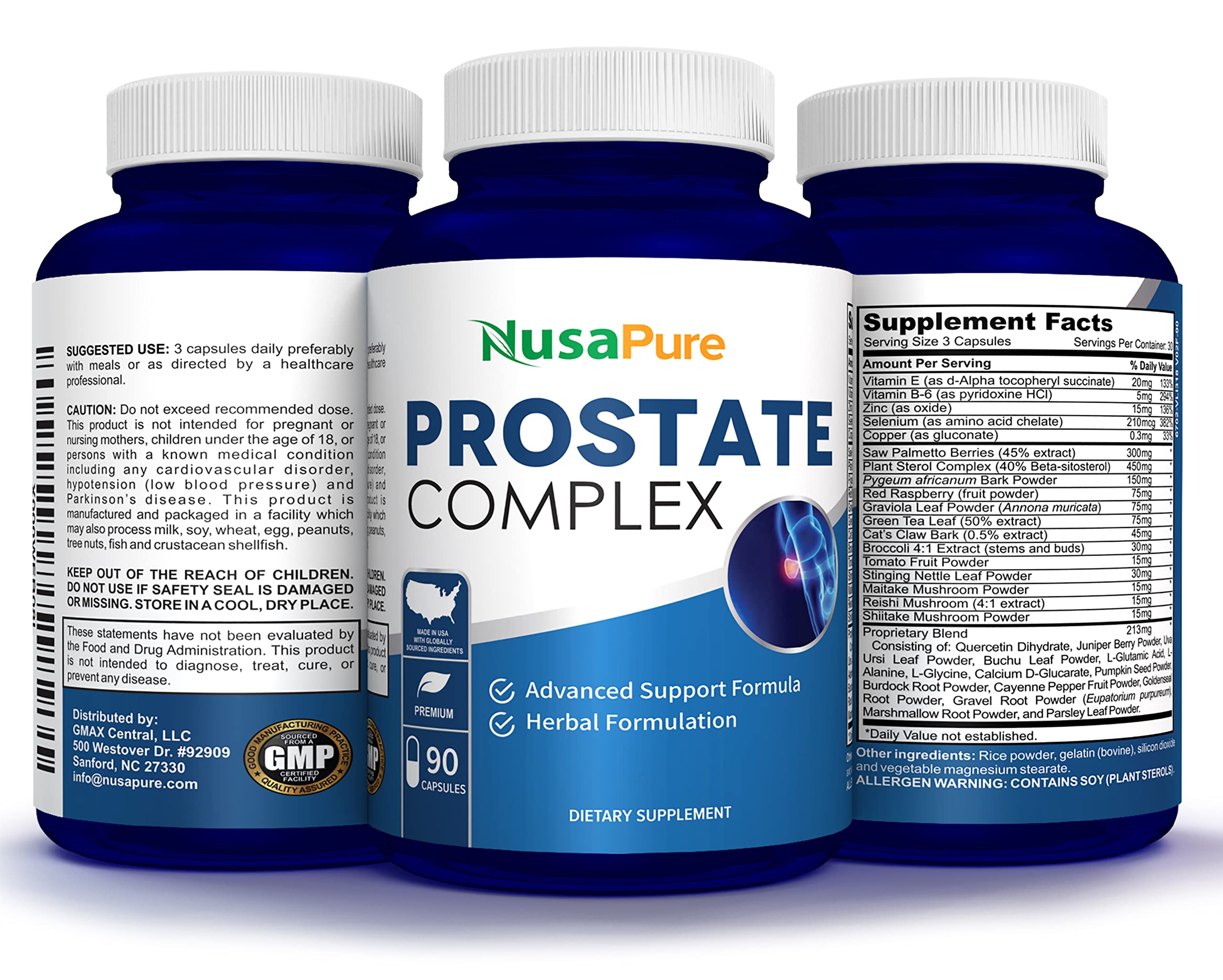 NusaPure Saw Prostate Palmetto Complex (Plant Sterol Complex, Nettle Root, Pygeum Bark, Graviola) - 90 Capsules NusaPure Au supplements
