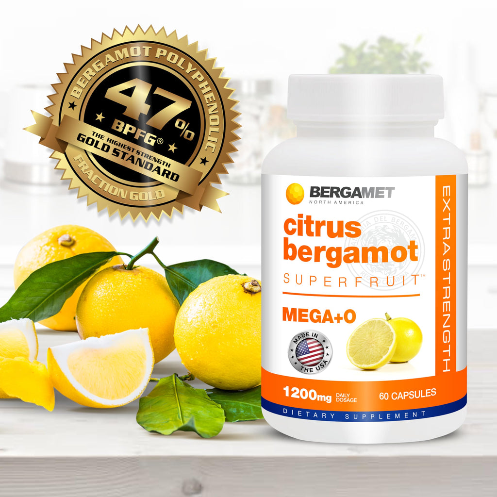 BergaMet Citrus Bergamot Supplement, 170:1 Extract, 1200mg per Serving, 80% Polyphenols, Italian Citrus Bergamot Supplement,