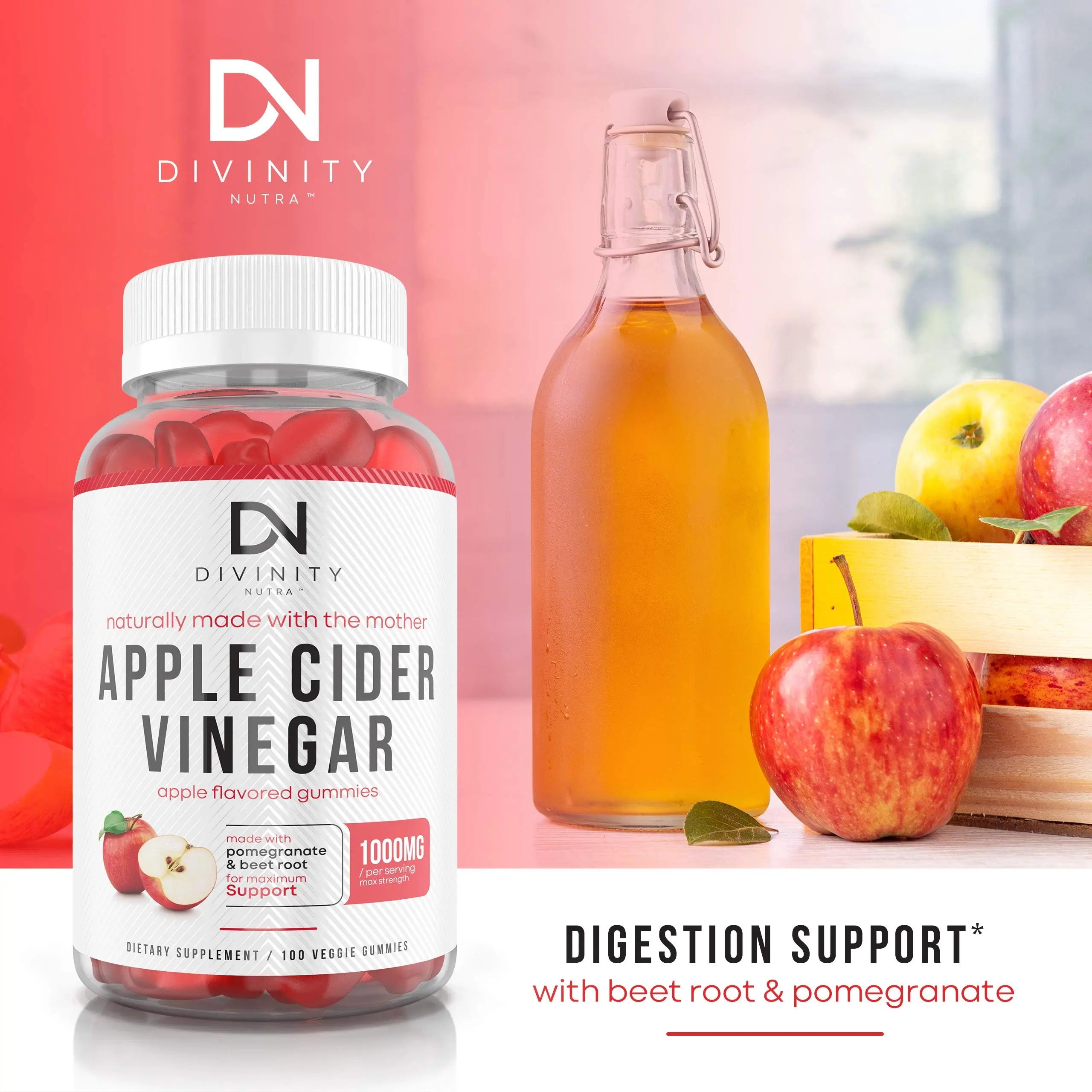 Apple Cider Vinegar Gummies for Weight Loss - Nutritional Supplement for Detox, Cleanse Divinity Nutra Au supplements