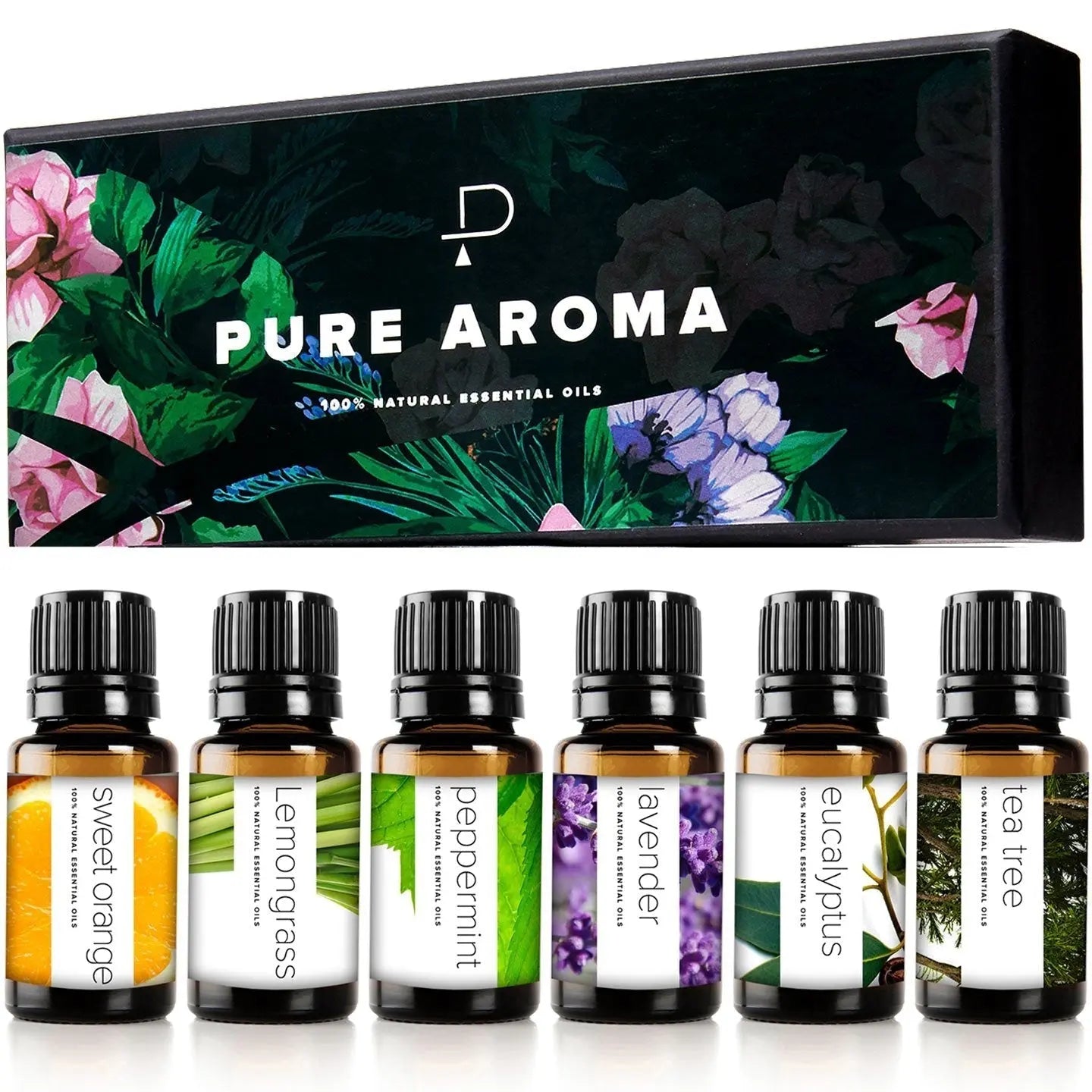 Essential Oils by PURE AROMA 100% Pure Oils kit- Top 6 Aromatherapy Oils Gift Set-6 Pack, 10ML Pure Aroma Au supplements