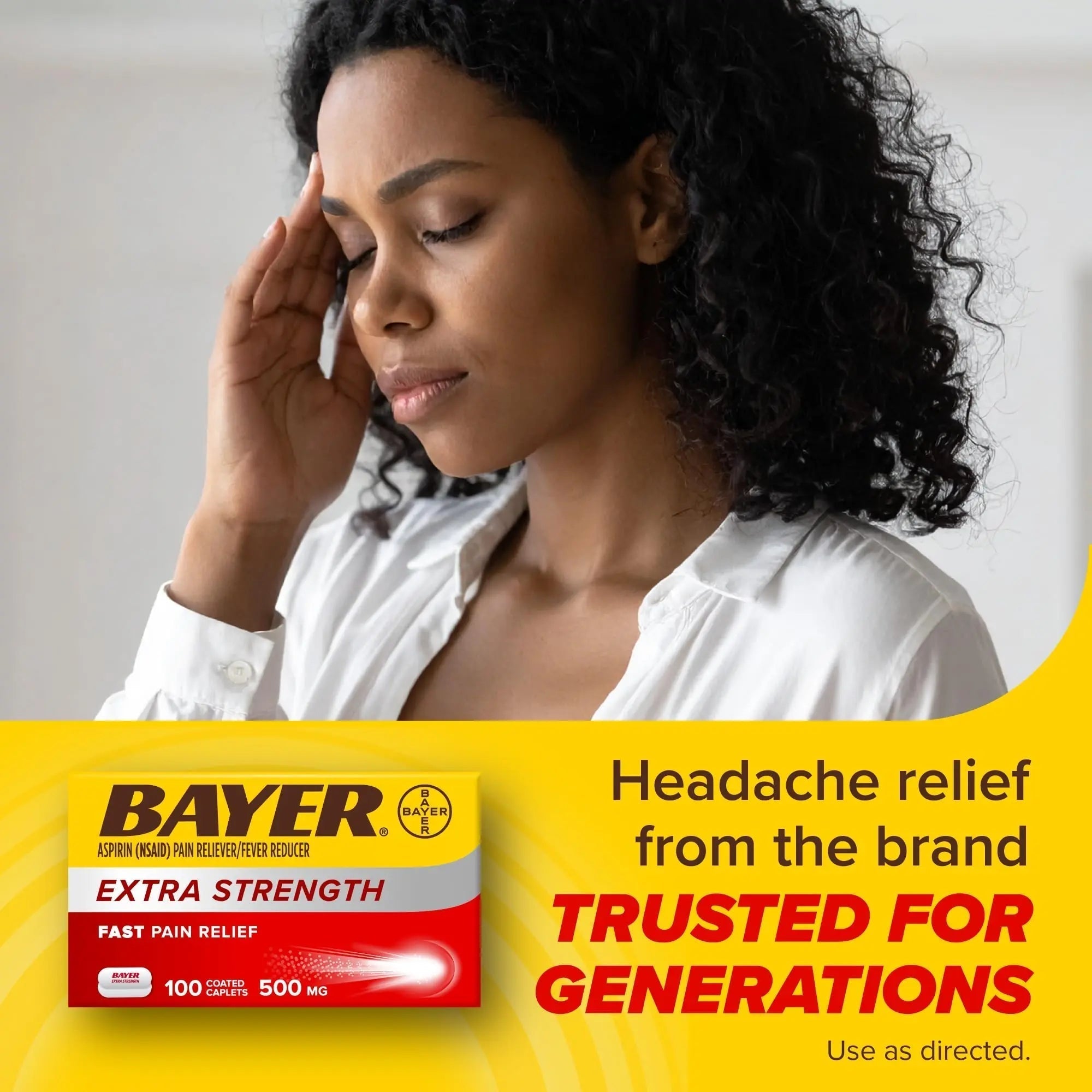 Bayer Aspirin Extra Strength, Aspirin 500mg, Pain Relief Pills, Fever Reducer and Headache Relief for Adults, 100 ct Bayer Au supplements
