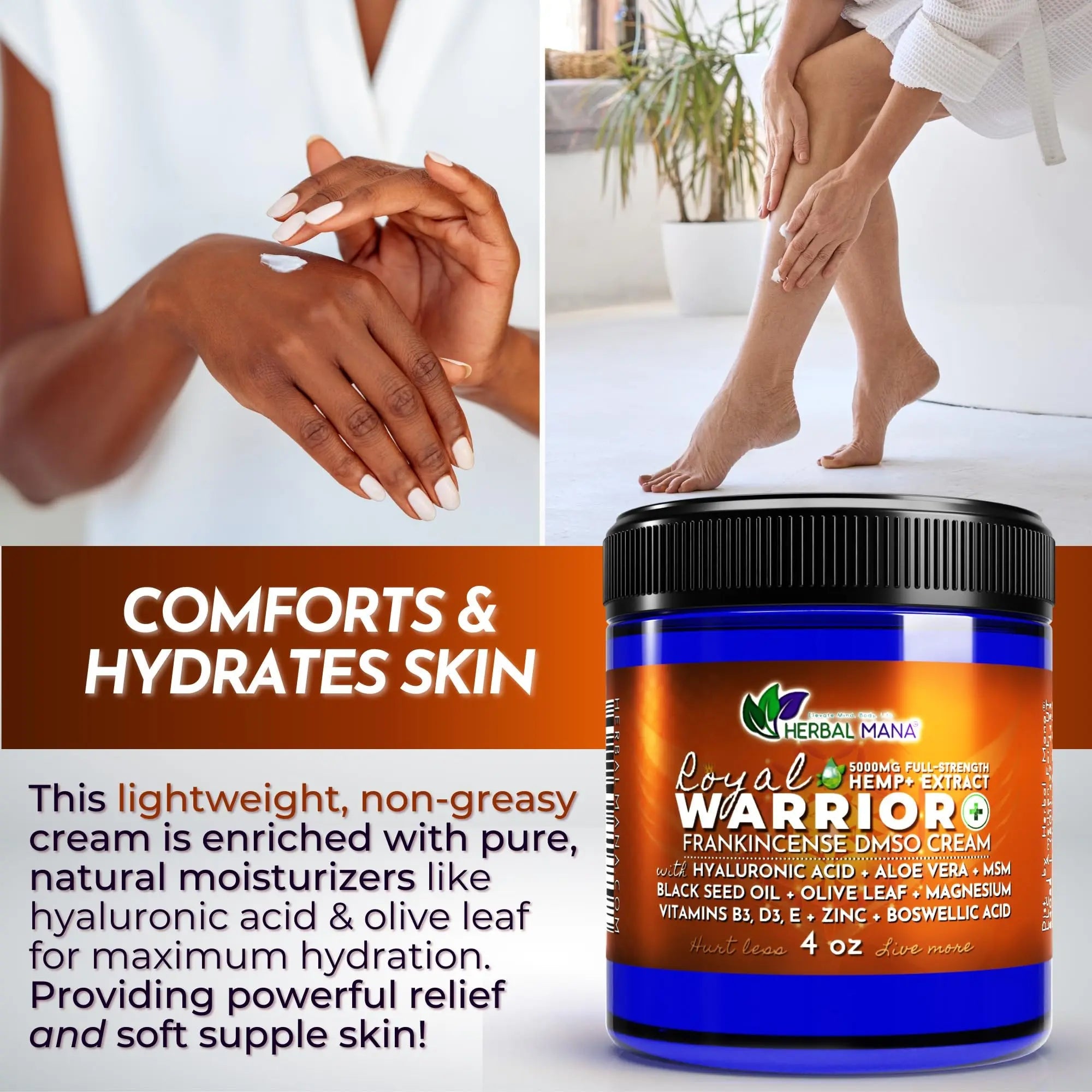 Herbal Mana Royal Warrior with 5000mg Hemp Lotion - 99.9% Pure DMSO Cream Herbal Mana Au supplements