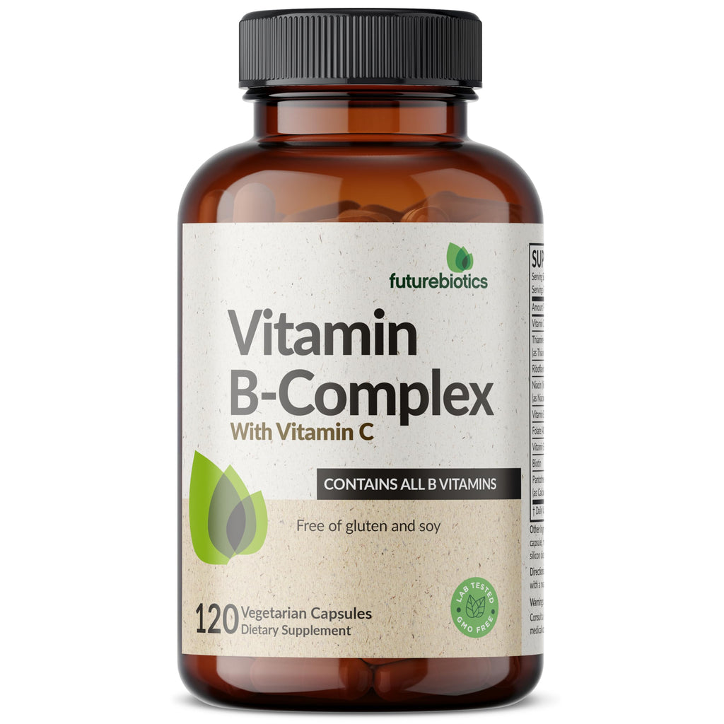 Futurebiotics Vitamin B Complex with Vitamin C Supports Energy Production, Nervous System & Immune Support - Non-GMO, 120 Vegetarian Capsules
