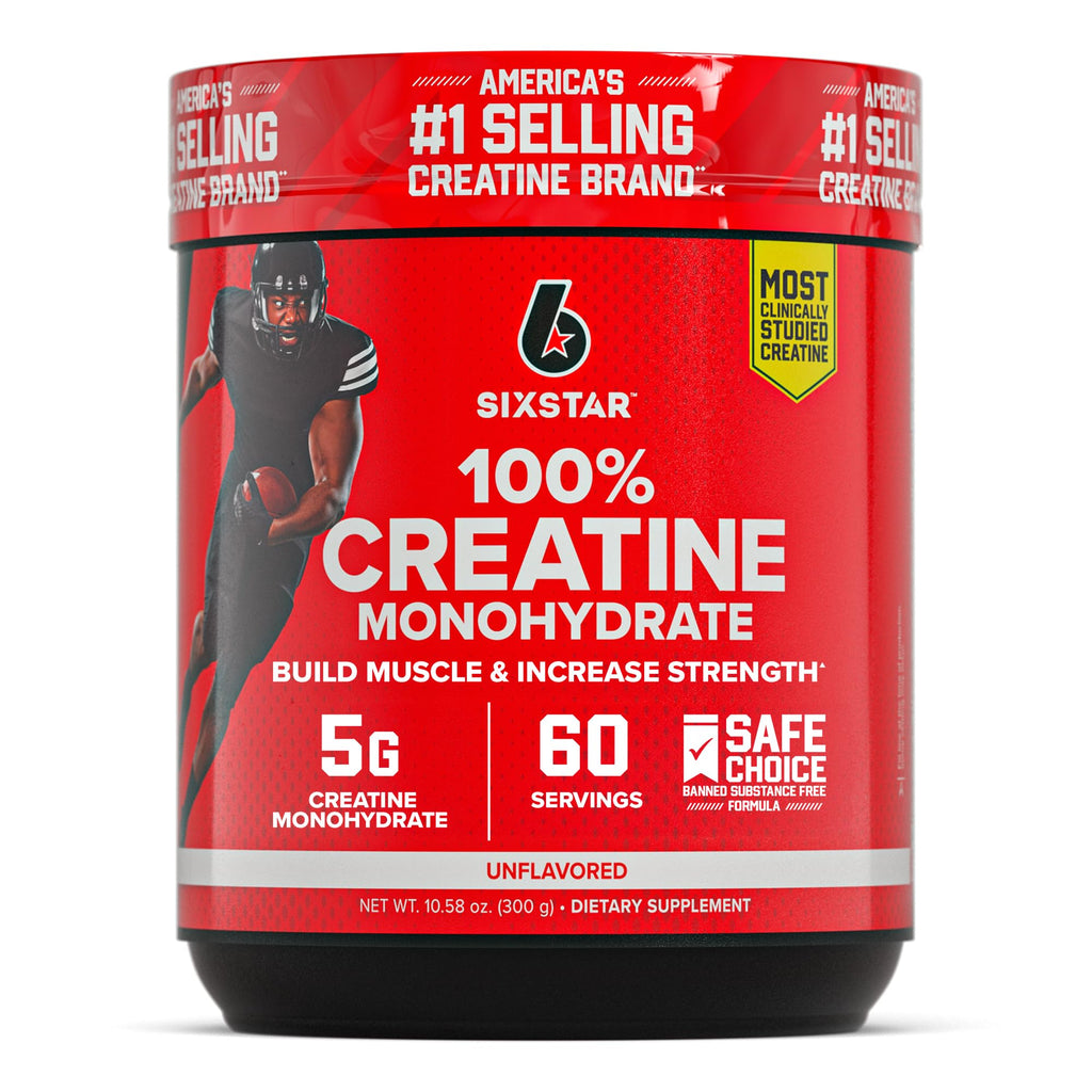 Six Star 100% Creatine Monohydrate Powder - Unflavored Micronized Creatine Monohydrate Supplement for Workout Performance, Muscle Building & Strength