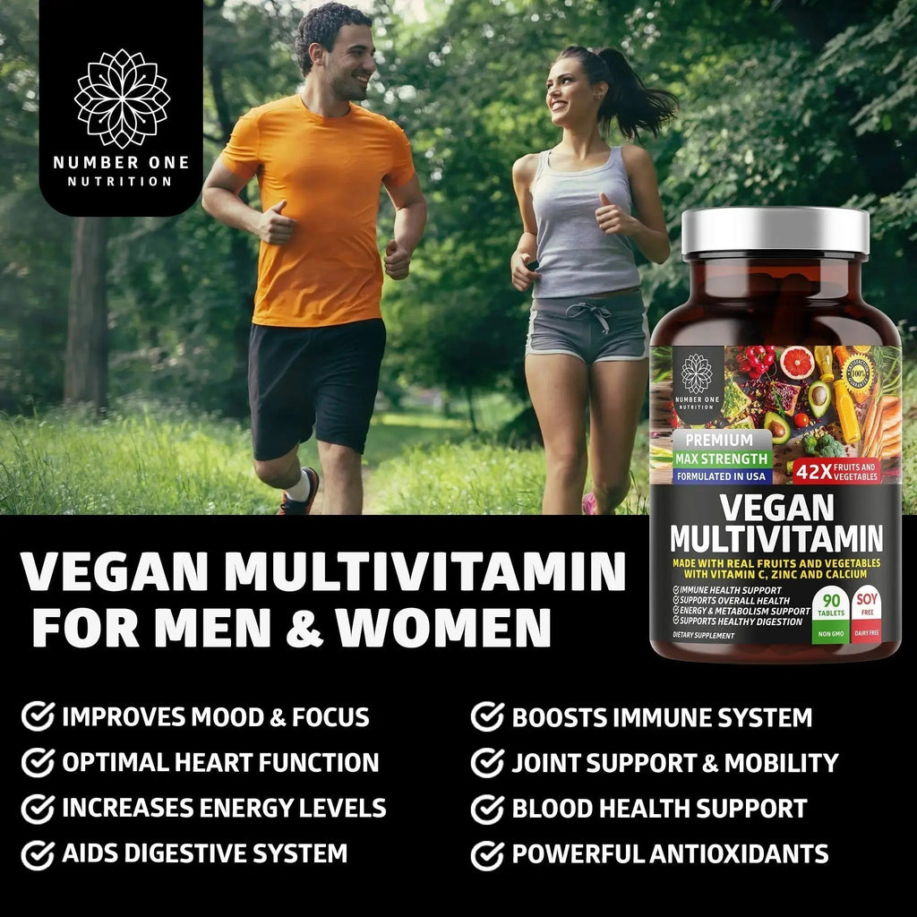 N1N Premium Plant Based Multivitamin [42 Powerful Ingredients] Men & Women Daily Multivitamins with Raw Veggies and Fruits, Probiotics Number One Nutrition Au supplements