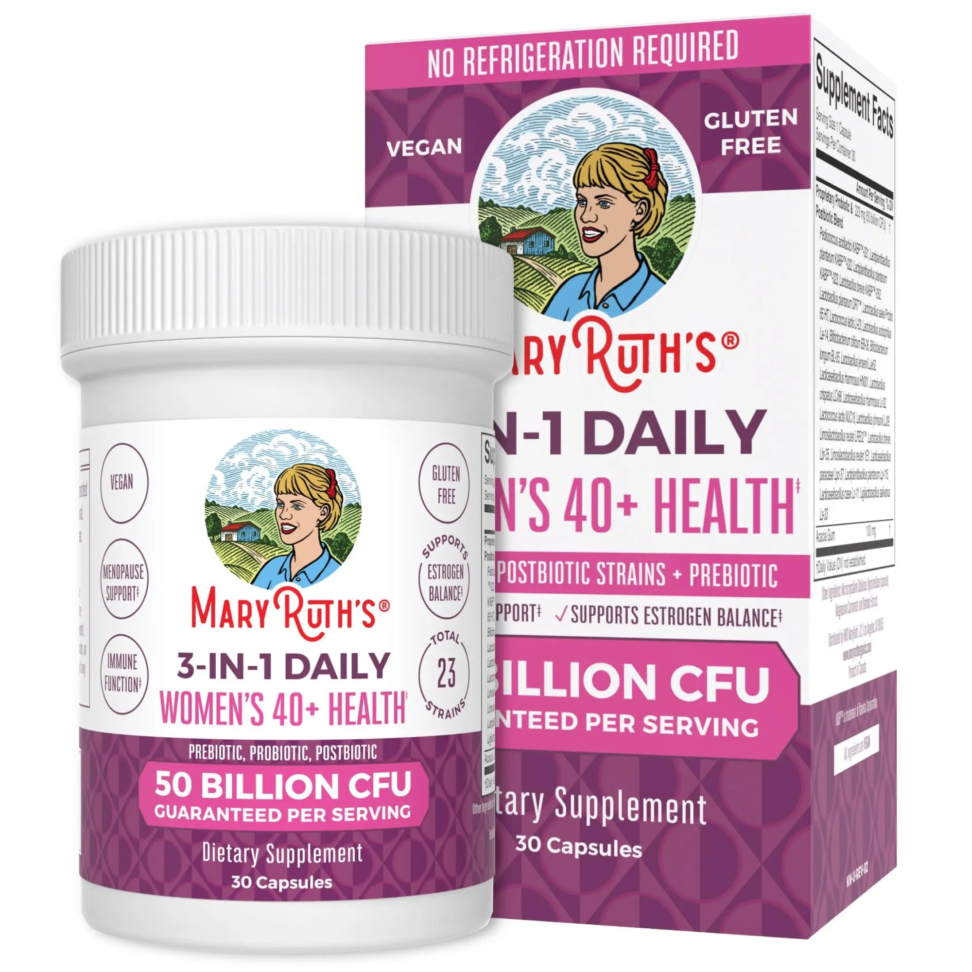 Mary Ruth's 3 in 1 Women's 40+ Health Probiotic, 30 CT MaryRuth Organics Au supplements