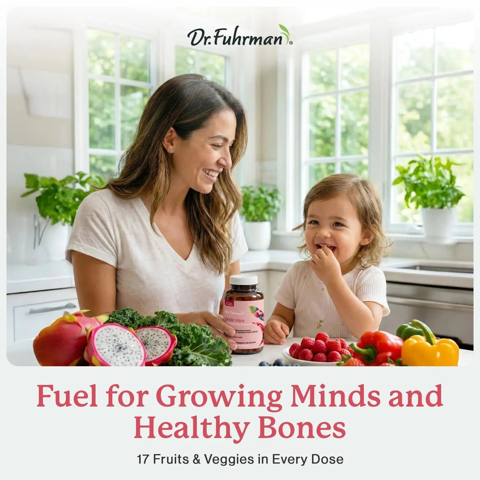 Dr. Fuhrman Pixie Vites Chewable Children's multivitamin | Whole Food Kids Multi with Vitamin D3, K2 & Zinc | Dr. Fuhrman Au supplements