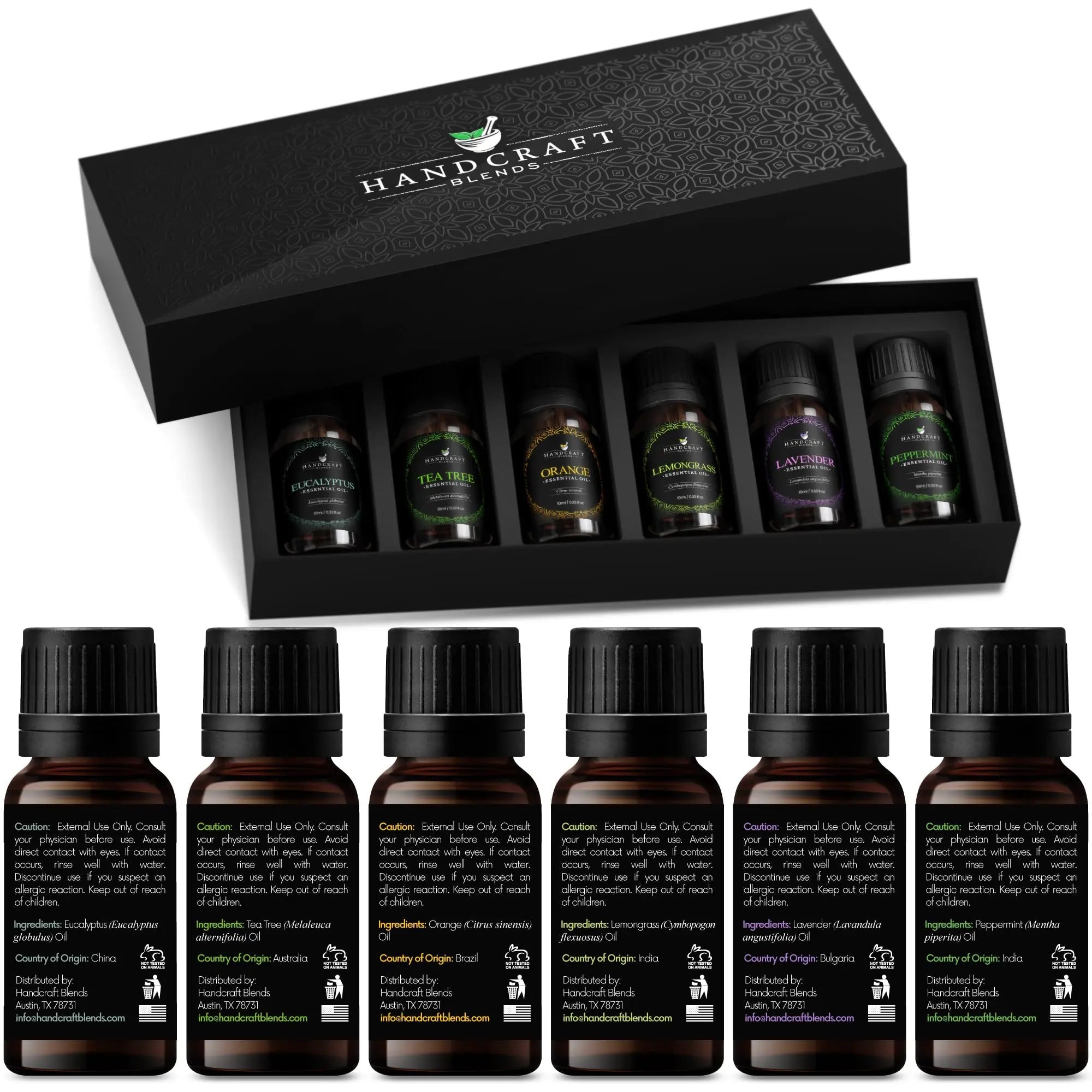 Handcraft Essential Oils Set – Top 6 Essential Oil Diffuser Oils for Home, Candle Making, Aromatherapy Oils Handcraft Blends Au supplements