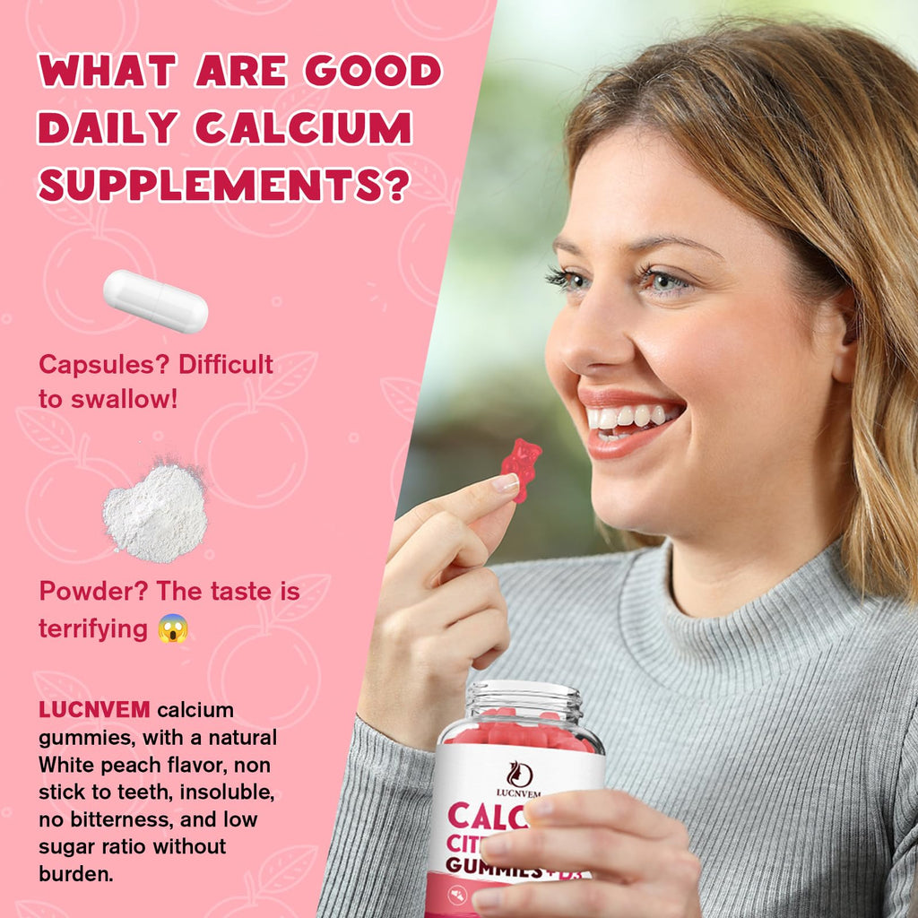 (2 Pack) Calcium Citrate 1200mg with Vitamin D3 Supplements Gummies for Women & Men, Calcium Gummies with Vitamin D3 K2, High Absorption