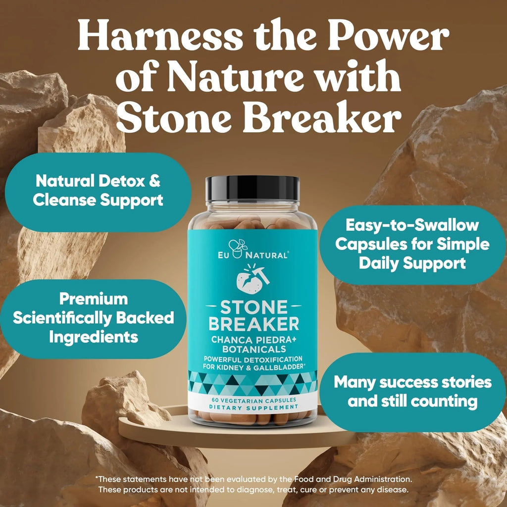 Chanca Piedra Stone Breaker - The Original Stone Breaking Formula with Celery Seed & Parsley - Supports Kidney, Gallbladder & Urinary Tract Cleansing to Help Flush Impurities - 60 Vegetarian Capsules Eu Natural Au supplements
