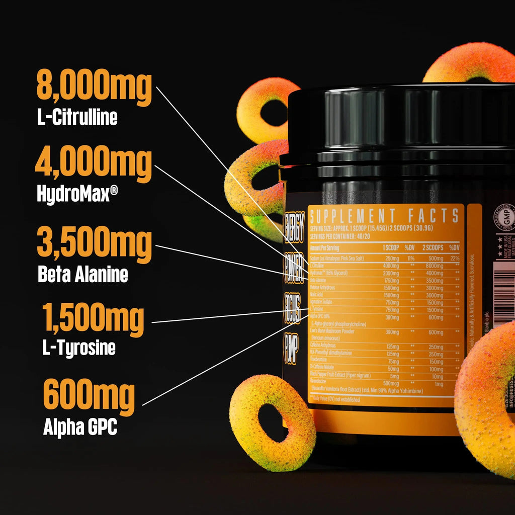 Huge Supplements Wrecked Pre-Workout Powder, 30G+ Ingredients Per Serving to Boost Huge Supplements Au supplements