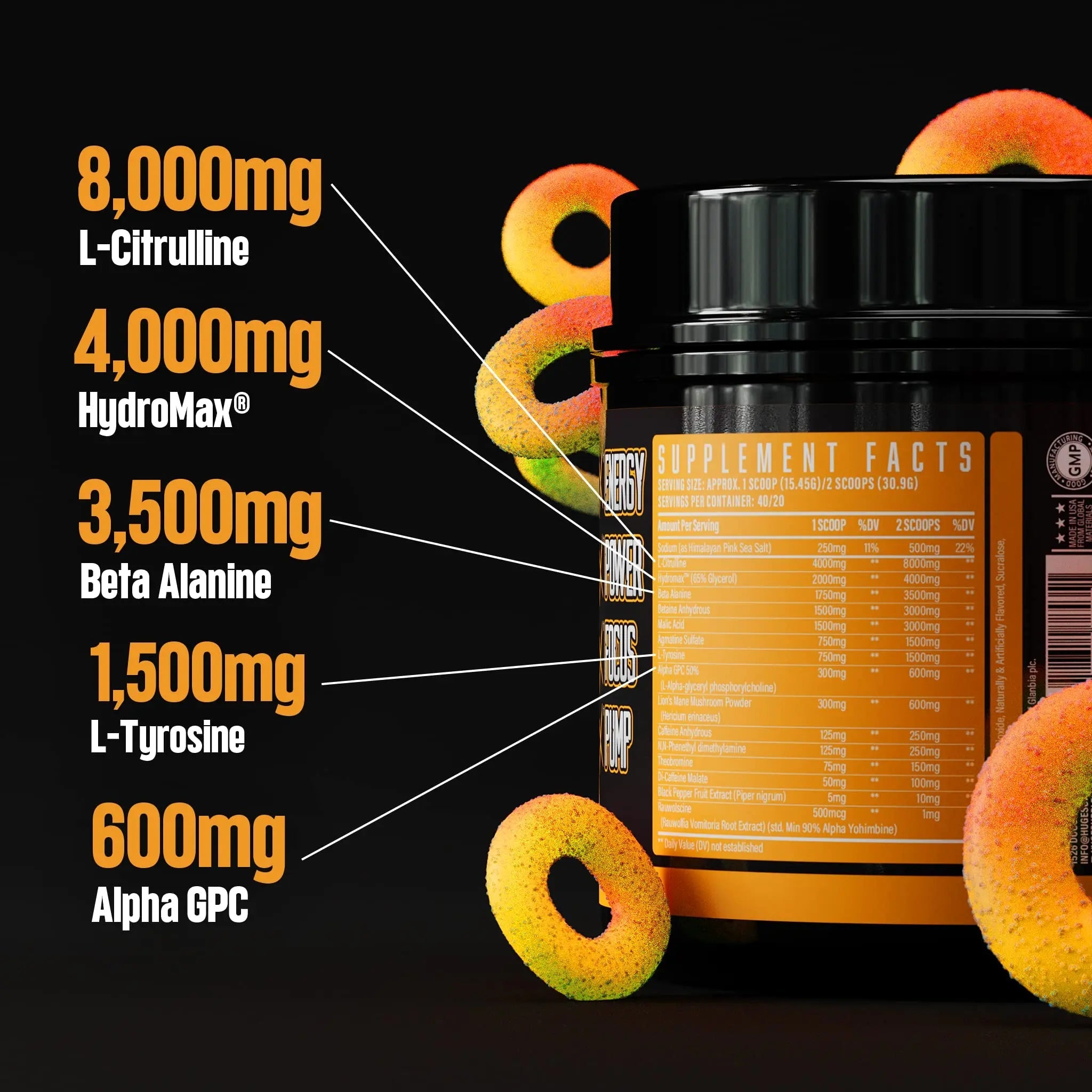 Huge Supplements Wrecked Pre-Workout Powder, 30G+ Ingredients Per Serving to Boost Huge Supplements Au supplements