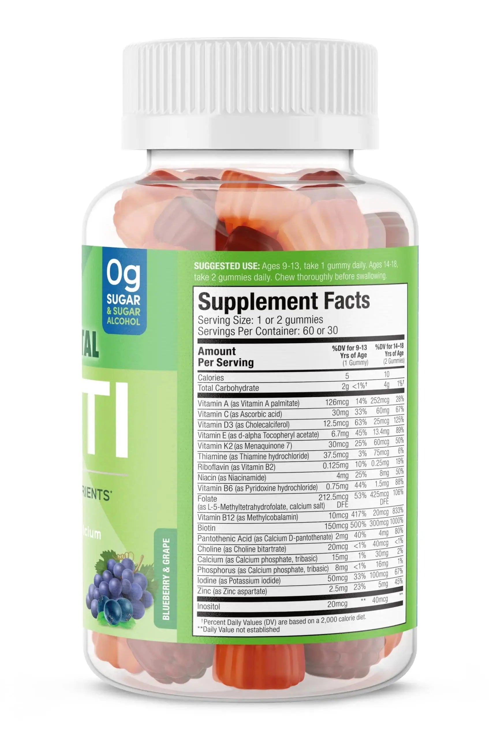 SUKU Teen Boy Multivitamin Gummies – Vitamins A, B12, C, D3, E, Zinc & Biotin – Sugar-Free Vegetarian Supplement SUKU Au supplements