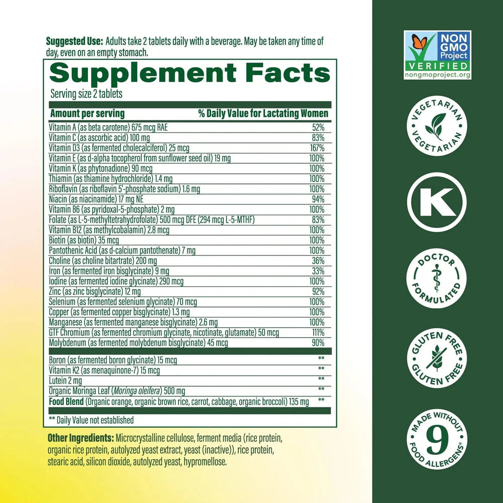 MegaFood Baby & Me 2 Postnatal Vitamins for Women Breastfeeding with Folate (Folic Acid Natural Form), Choline, Iodine, Vitamin D MegaFood Au supplements